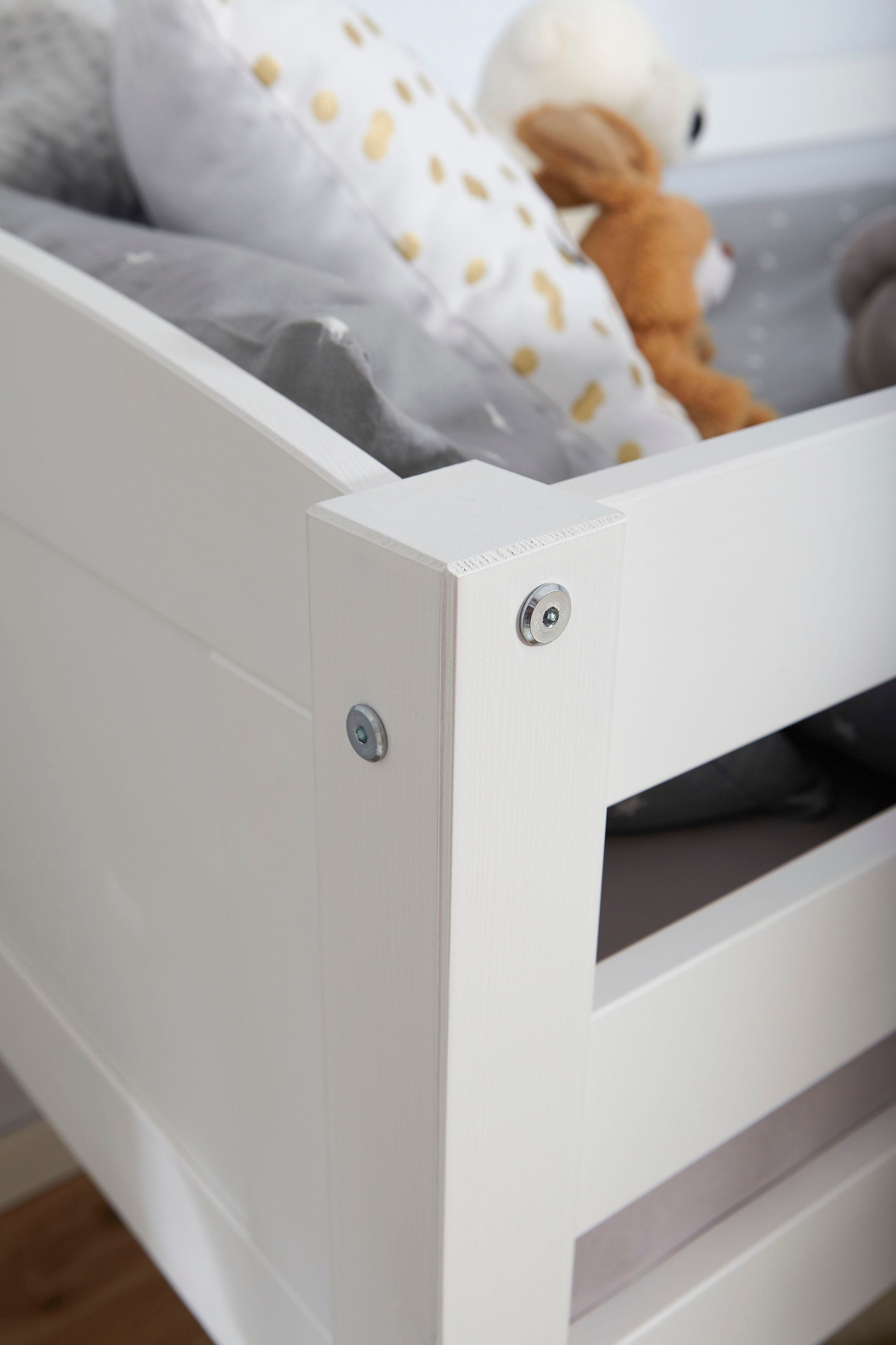 Ticaa Hochbett »Ekki«, mit Rollrost und Textil-Set, Kiefer