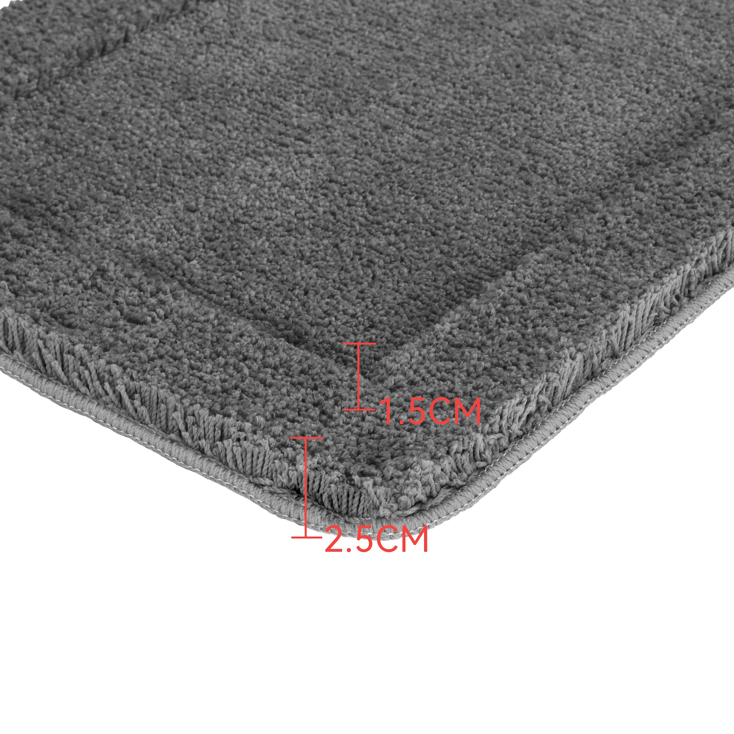 OTTO home Badematte »Sanremo mit Rahmen, Badvorleger, Badezimmer, sehr weich, Hoch-Tief« Höhe 25 mm rutschhemmend beschichtet fußbodenheizungsgeeignet | schnell trocknend Badteppich, unifarben, rechteckig und als 3-tlg. Set erhältlich