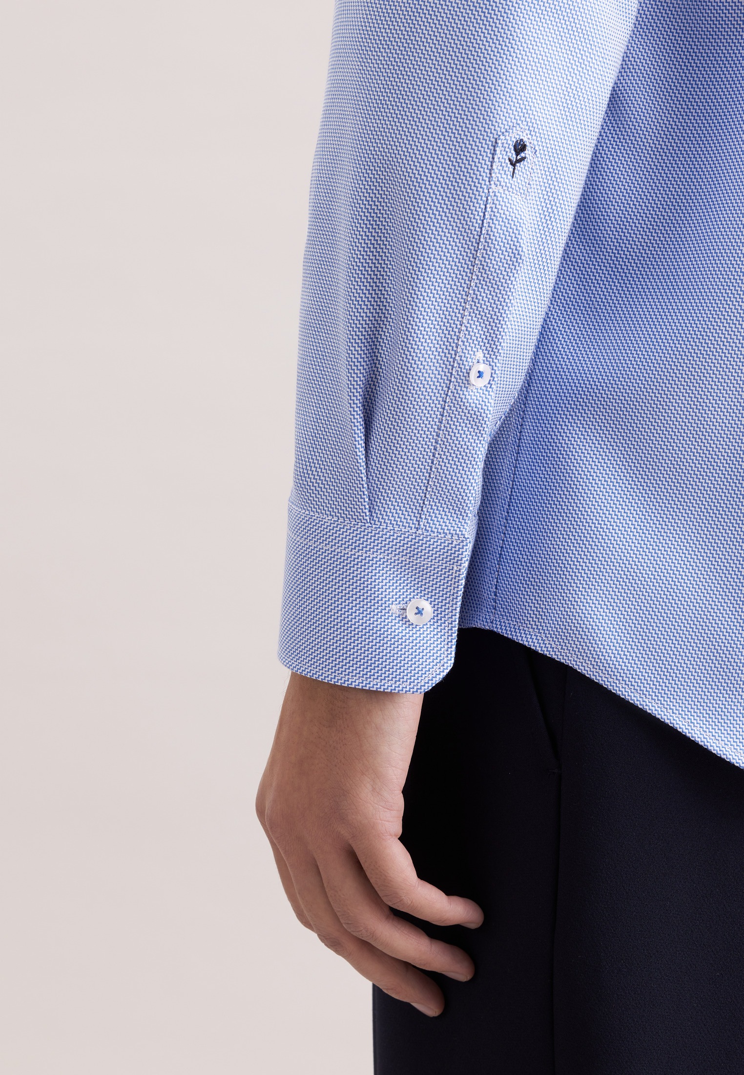 seidensticker Businesshemd »Schwarze Rose« Regular 1/1 Covered-Button-Down-Kragen Struktur