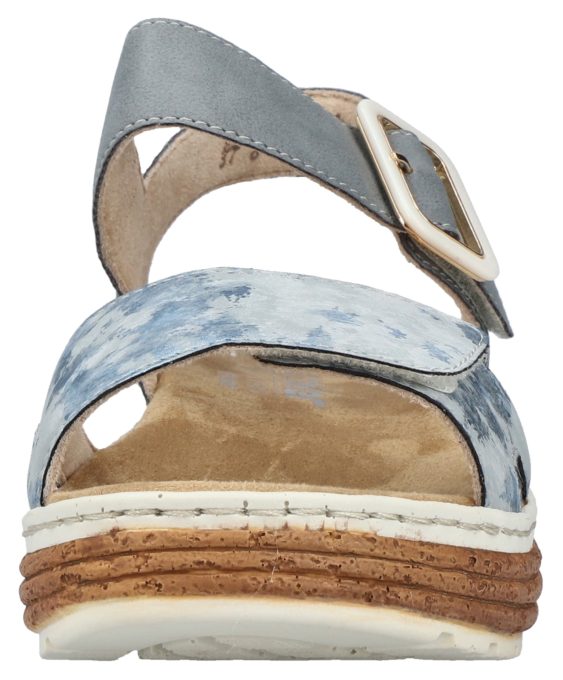 Rieker Plateausandale, Sandalette, Sommerschuh, Keilsandale mit praktischen Klettverschlüssen