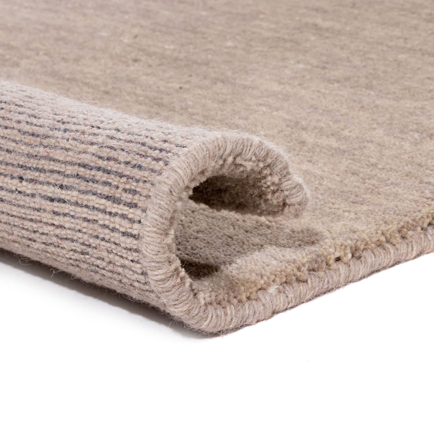 morgenland Wollteppich »Uni - Gabbeh Teppich - Softy«, rund, 1,6 mm Höhe, Gabbeh Optik, Uni Farben, reine Wolle, sehr weicher Flor, Wohnzimmer