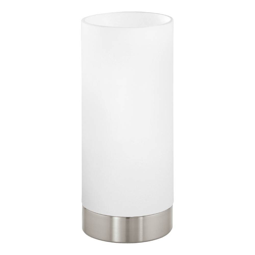 EGLO Tischleuchte »DAMASCO 1 Tischlampe, weiß, nickel-matt, exkl. Leuchtmittel«, 1 flammig, Leuchtmittel E27 | Leuchtmittel wechselbar-ohne Leuchtmittel, Nachttischlampe, Schreibtisch, Büro, elegant und zeitlos, 21,5x10cm