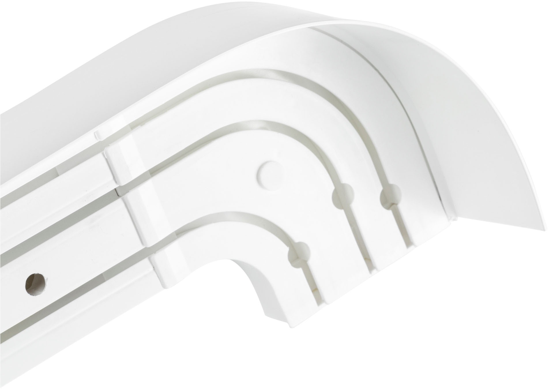 SN DECO GROUP Vorhangschiene »SH3« 3 läufig-läufig Fixmaß Set 3-läufig, inkl. Rundbögen, Blende 7,5 cm, vorgebohrt, Innenlauf