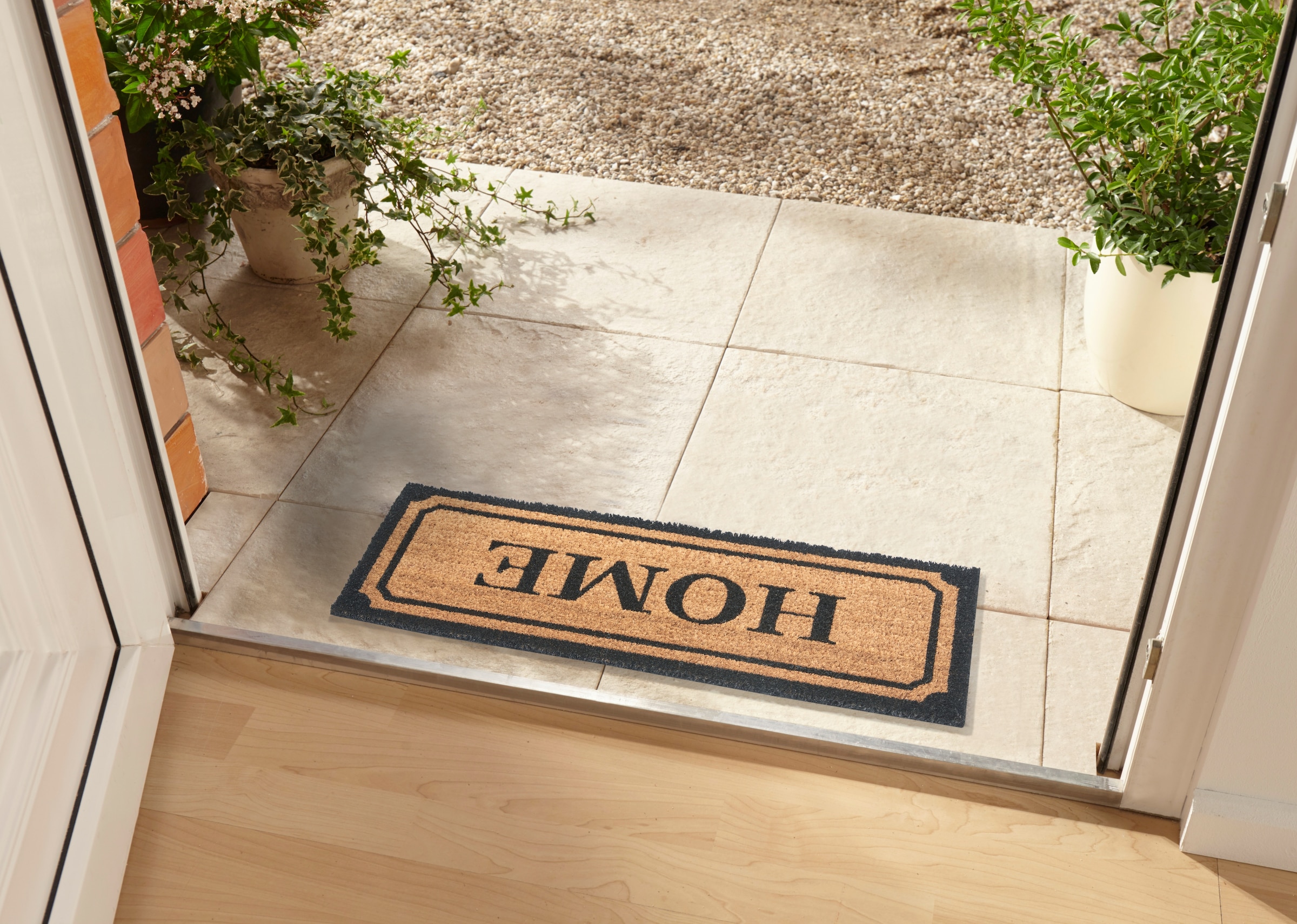 HANSE Home Fußmatte »Mix Mats Kokos Wide Home Border, Türmatte«, rechteckig, 15 mm Höhe, Kokos, Schmutzfangmatte, Outdoor, Rutschfest, Innen, Kokosmatte, Flur