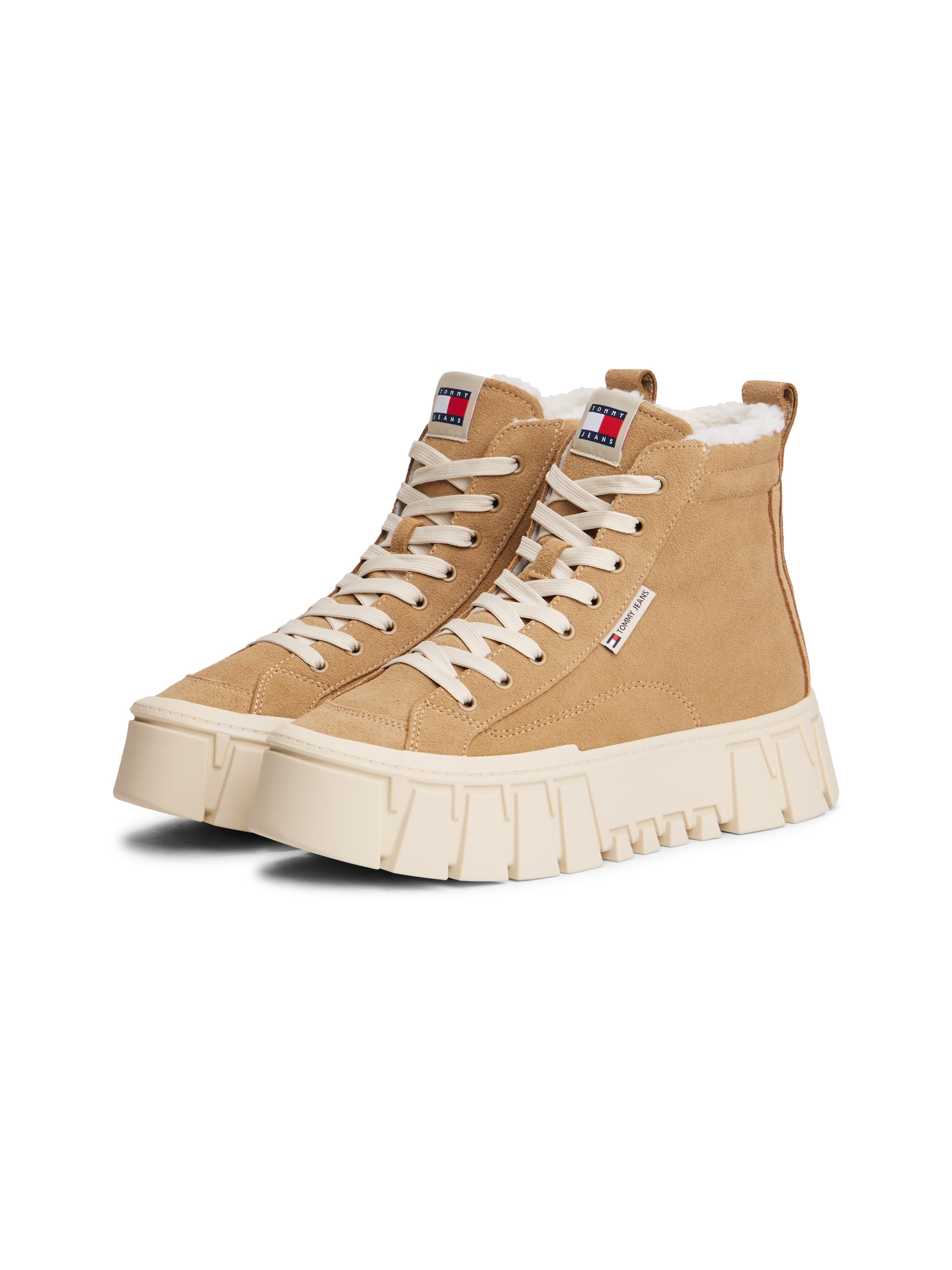 Tommy Jeans Damen Winterboots »TJW VULC FLATFORM SUEDE WL« , Schnürboots, High Top-Sneaker mit markanter Plateausohle, Größe 40
