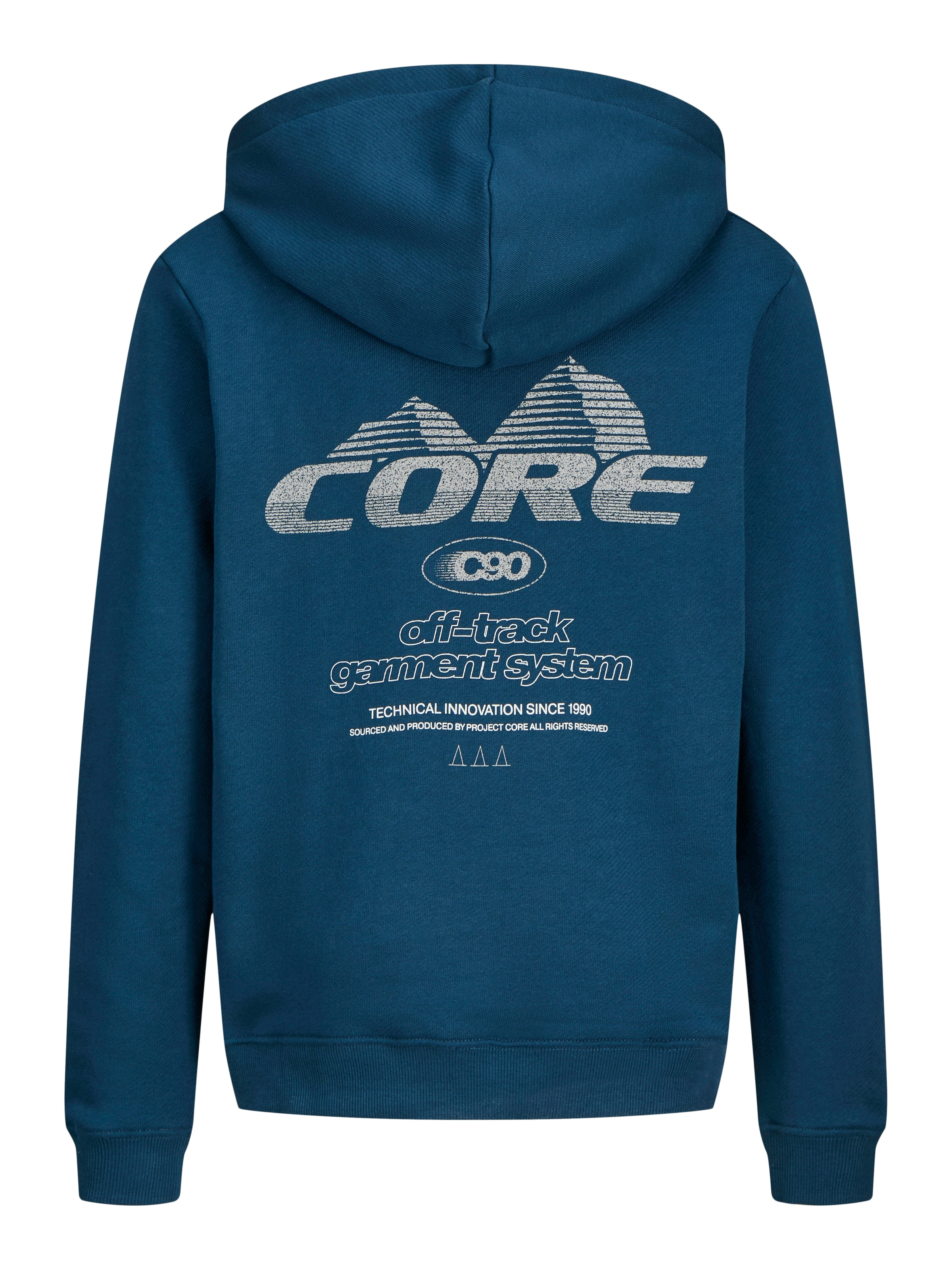 Jack & Jones Junior Kapuzensweatshirt »JCOGRID SWEAT HOOD JNR« mit kleinem Brust- und großem Rückenmotiv