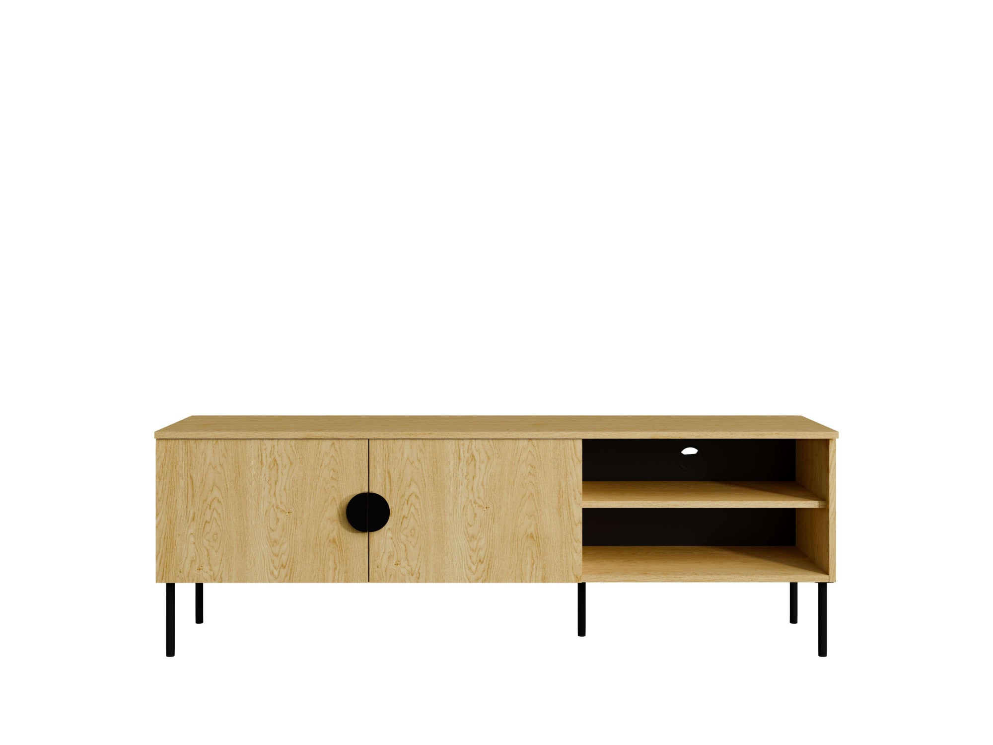 Home affaire Lowboard »BELLOT TV-Schrank mit 2 Türen, Maße B/T/H: 160/40/53,6 cm«, (1 St.), in baltischer Eichenfarbe, mit holzähnlicher Struktur