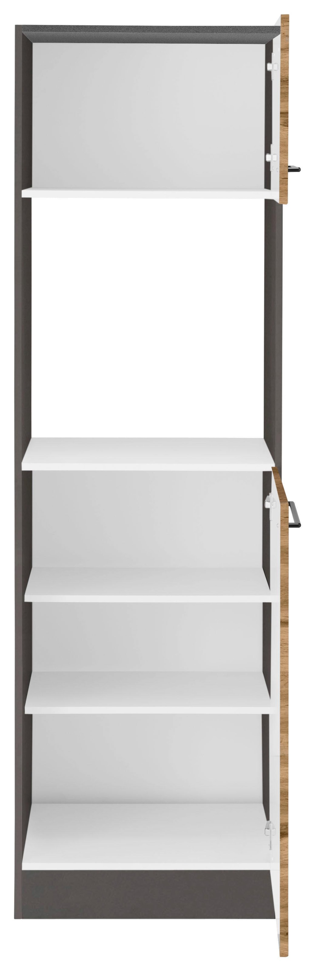 KOCHSTATION »KS-Tulsa« 60 cm breit, 200 cm hoch, für Einbaubackofen, schwarze Metallgriffe