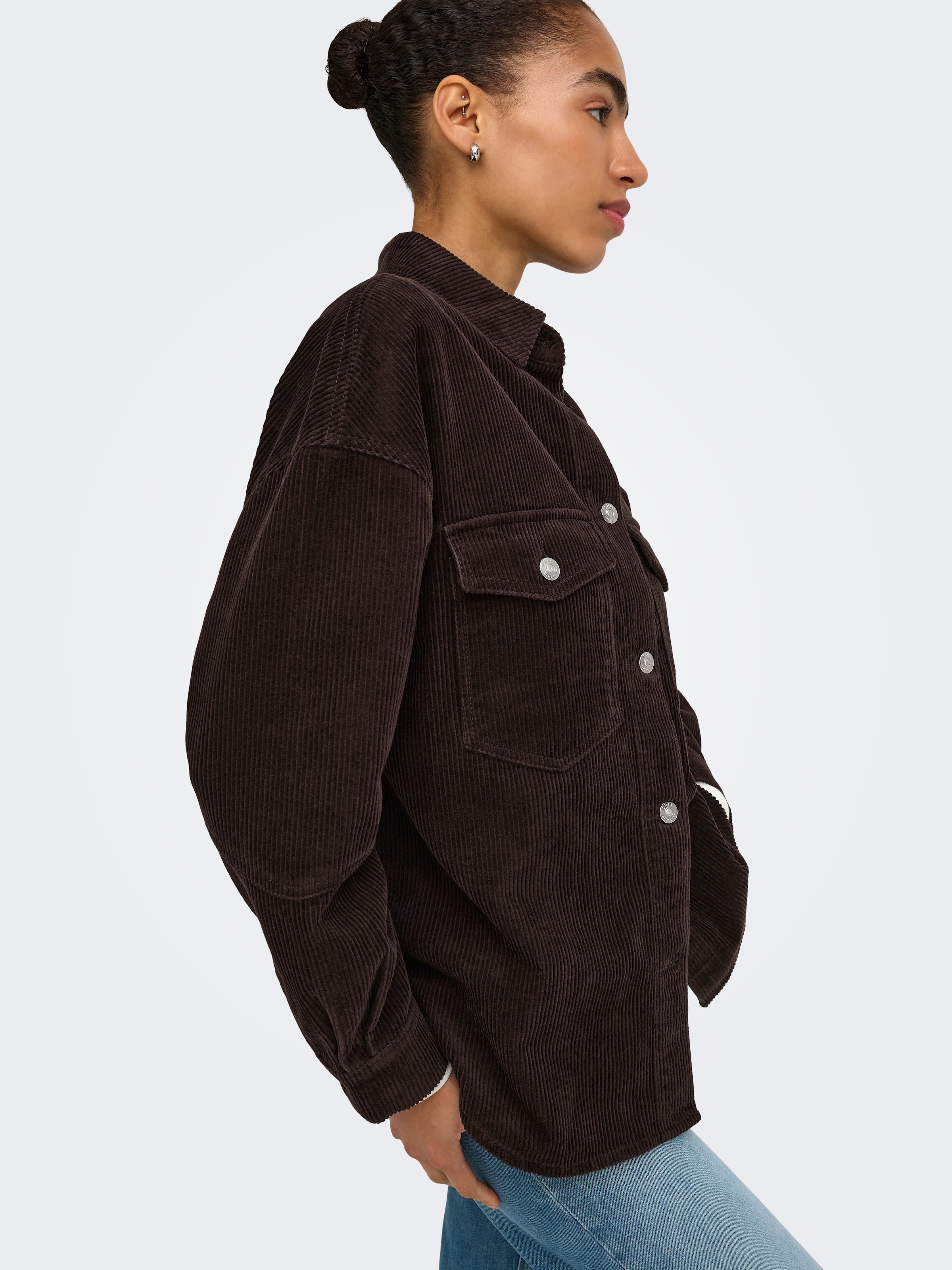ONLY Hemdbluse »ONLTIGGY L/S CORD SHACKET PNT« Baumwolle, oversize