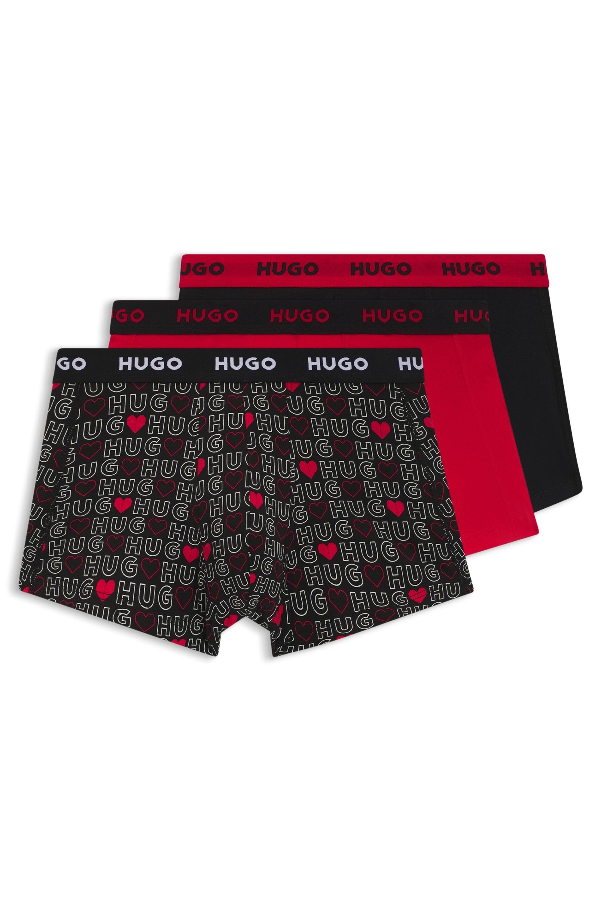 HUGO Underwear Trunk »TRUNK TRIPLET DESIGN« Packung, 3 Stk. mit Logobund