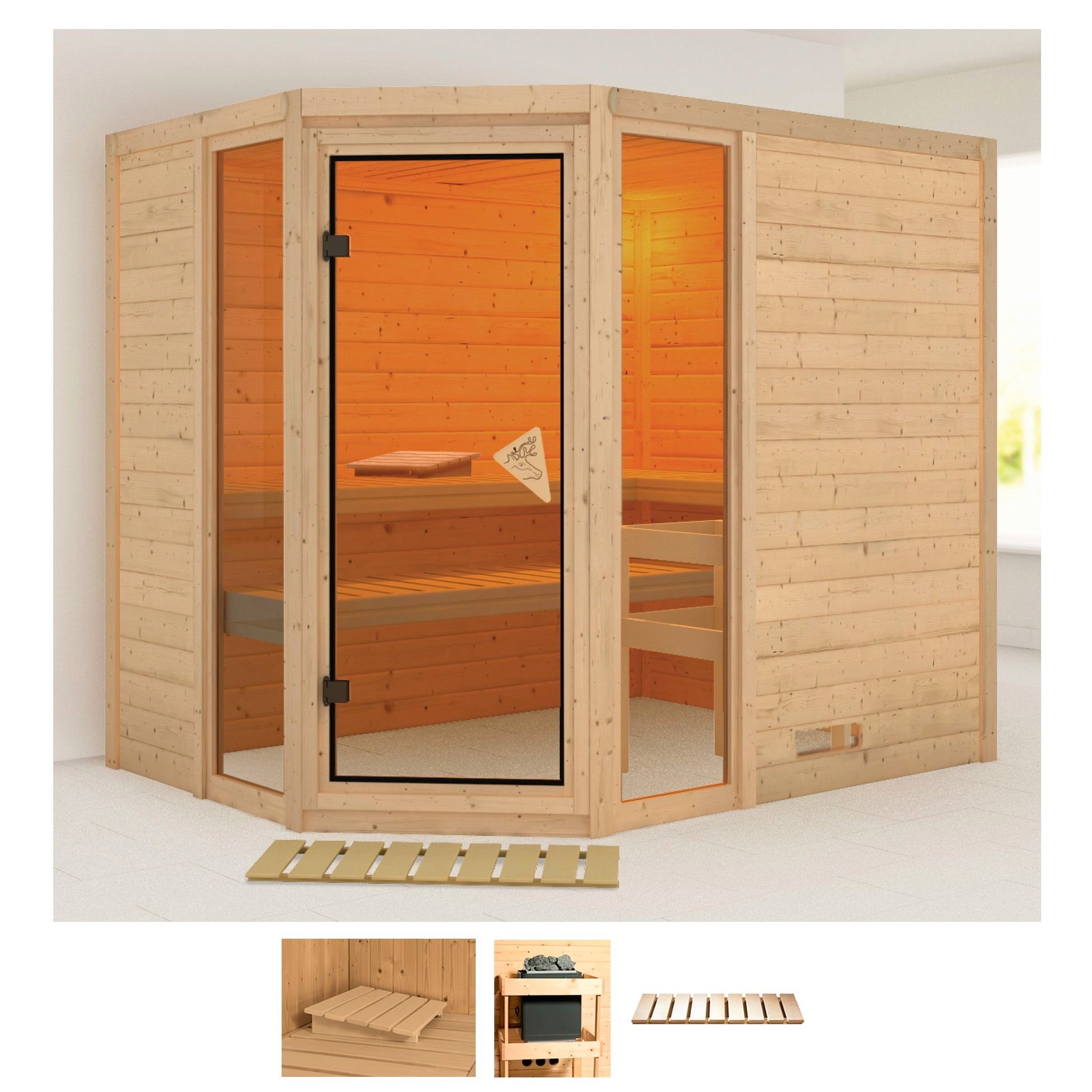 Karibu Sauna »Sina 3«, (Set), ohne Ofen
