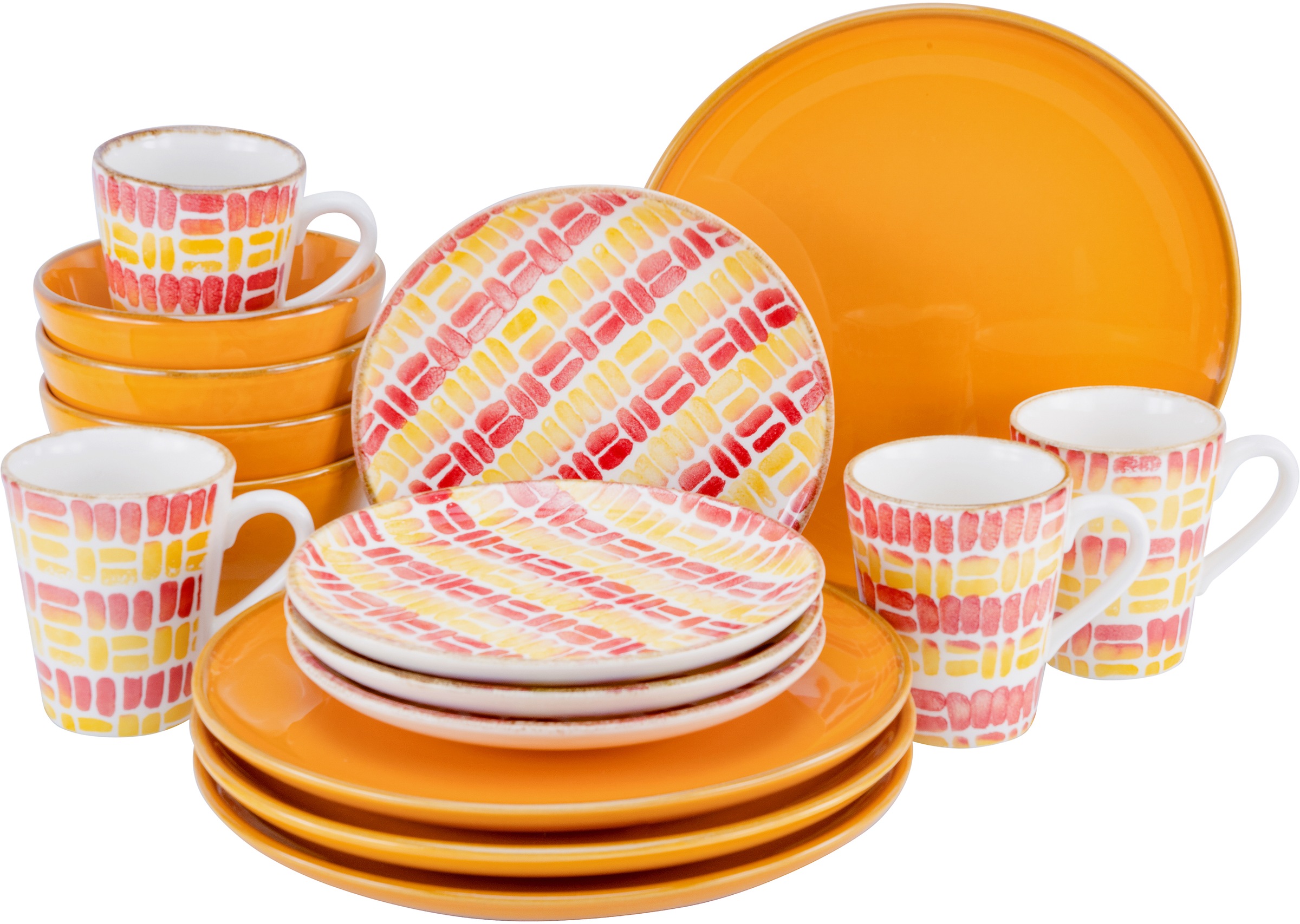 CreaTable Kombiservice »Marbella«, (Set, 16 tlg.), südländisches Dekor