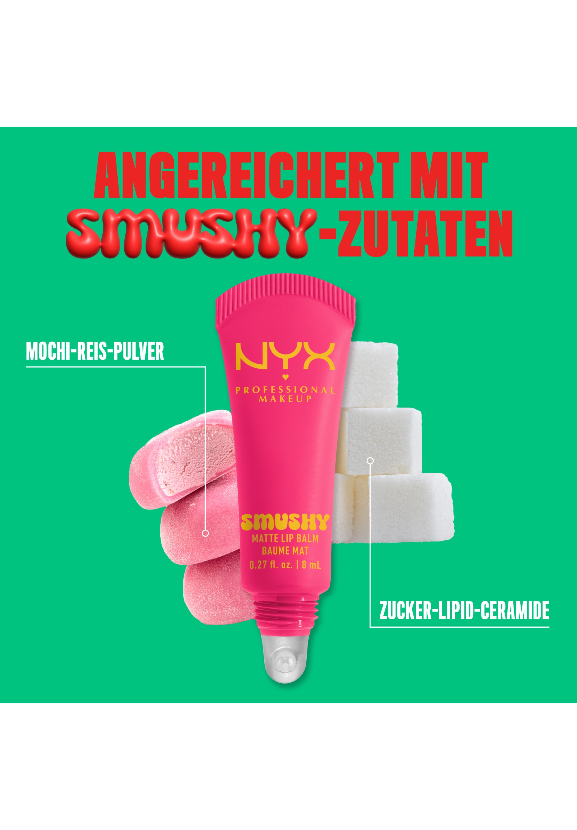 NYX PROFESSIONAL MAKEUP Lippenbalsam »SMUSHY MATTE LIP BALM« jeder der Farbtöne hat einen einzigartigen, süßen Duft