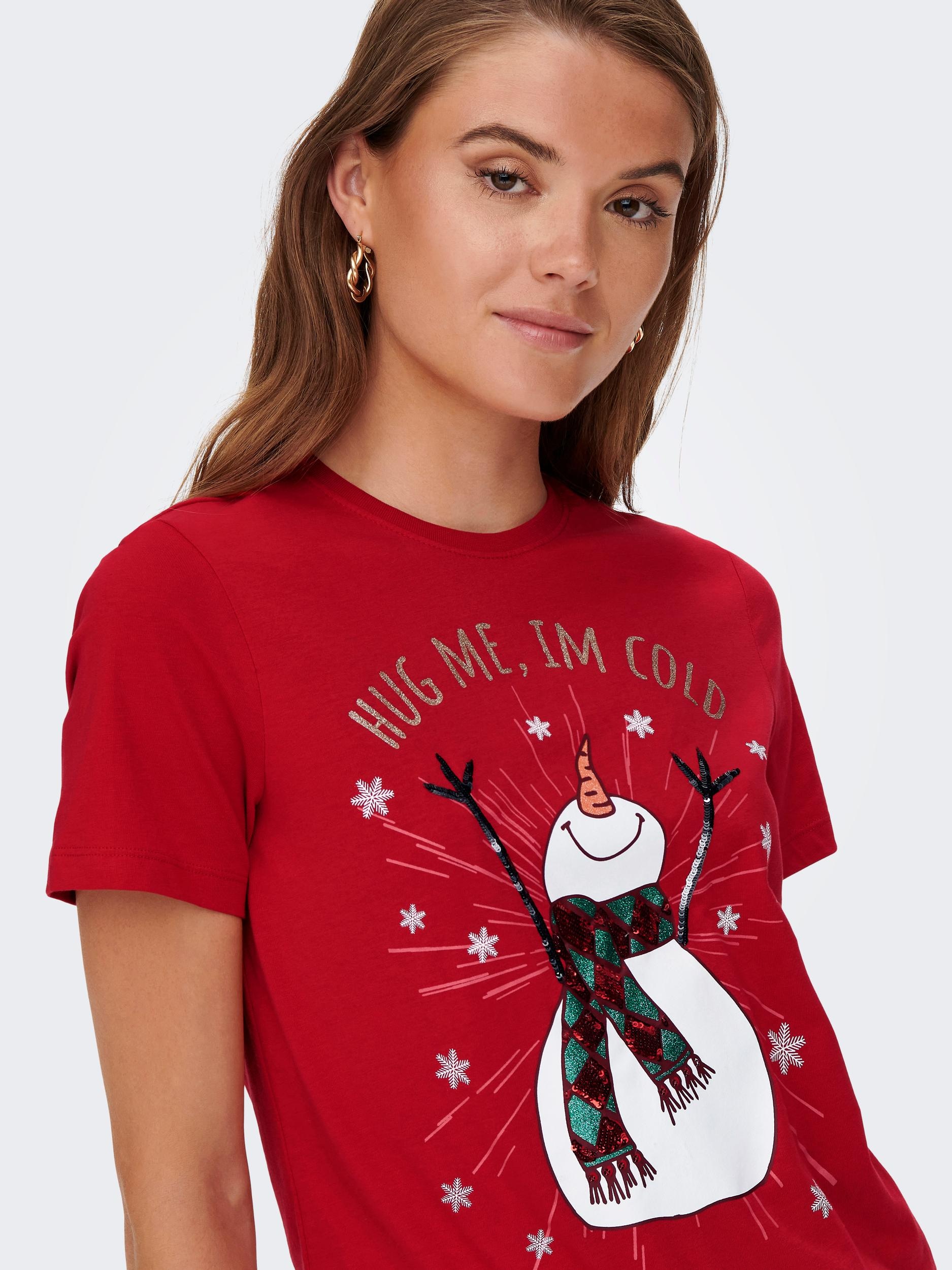 YRSA S/S REG JRS«, ONLY »ONLXMAS Weihnachten Rundhalsshirt für TOP Online Shop im OTTO CHRISTMAS