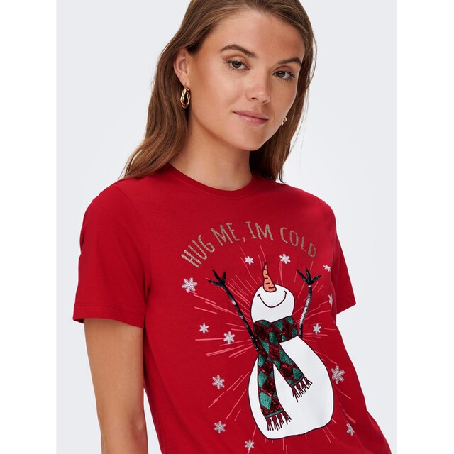 ONLY Rundhalsshirt »ONLXMAS YRSA CHRISTMAS REG S/S TOP JRS«, für  Weihnachten im OTTO Online Shop