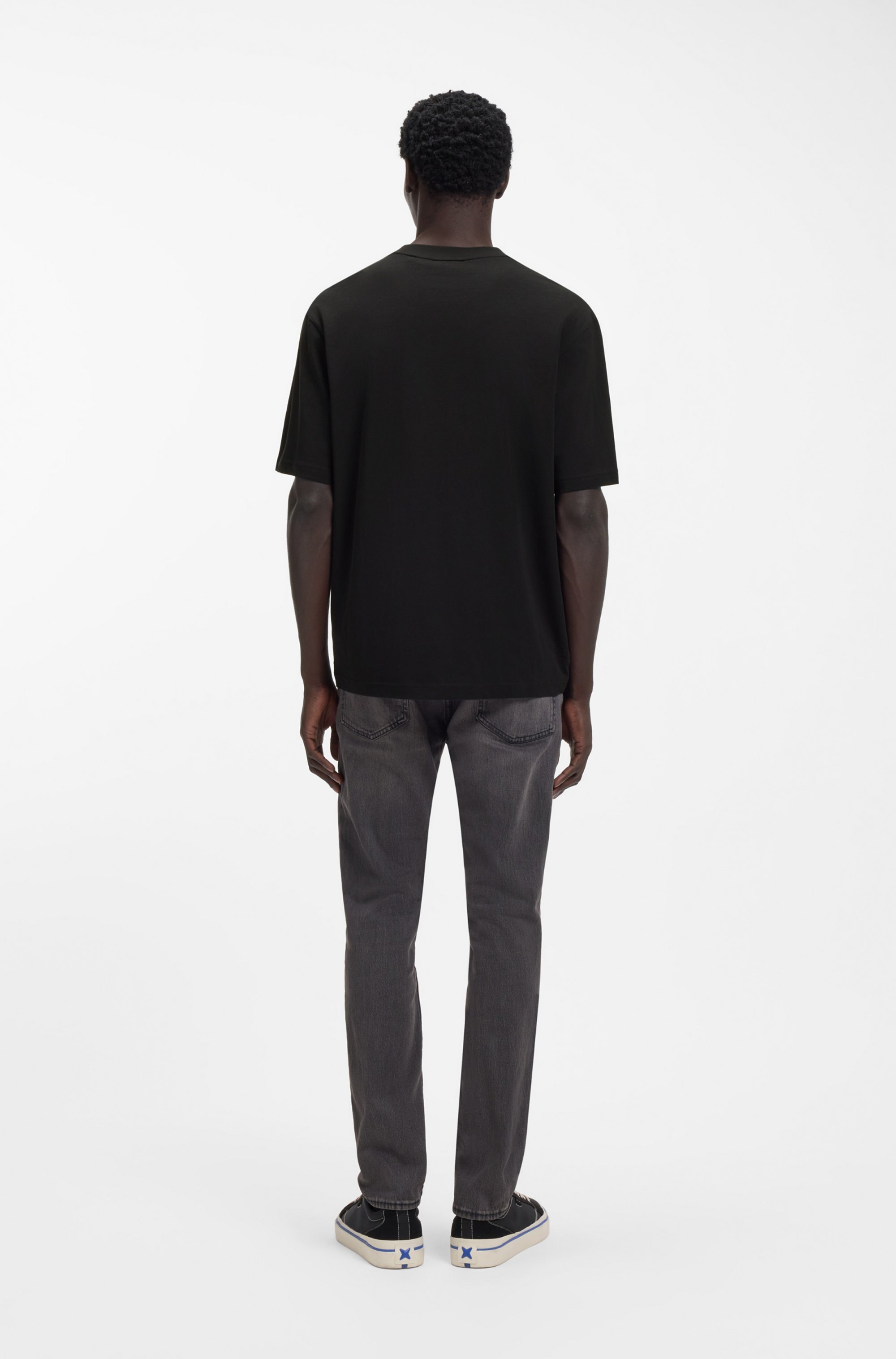 HUGO Blue T-Shirt Rundhalsausschnitt, Regular Fit, Logodruck