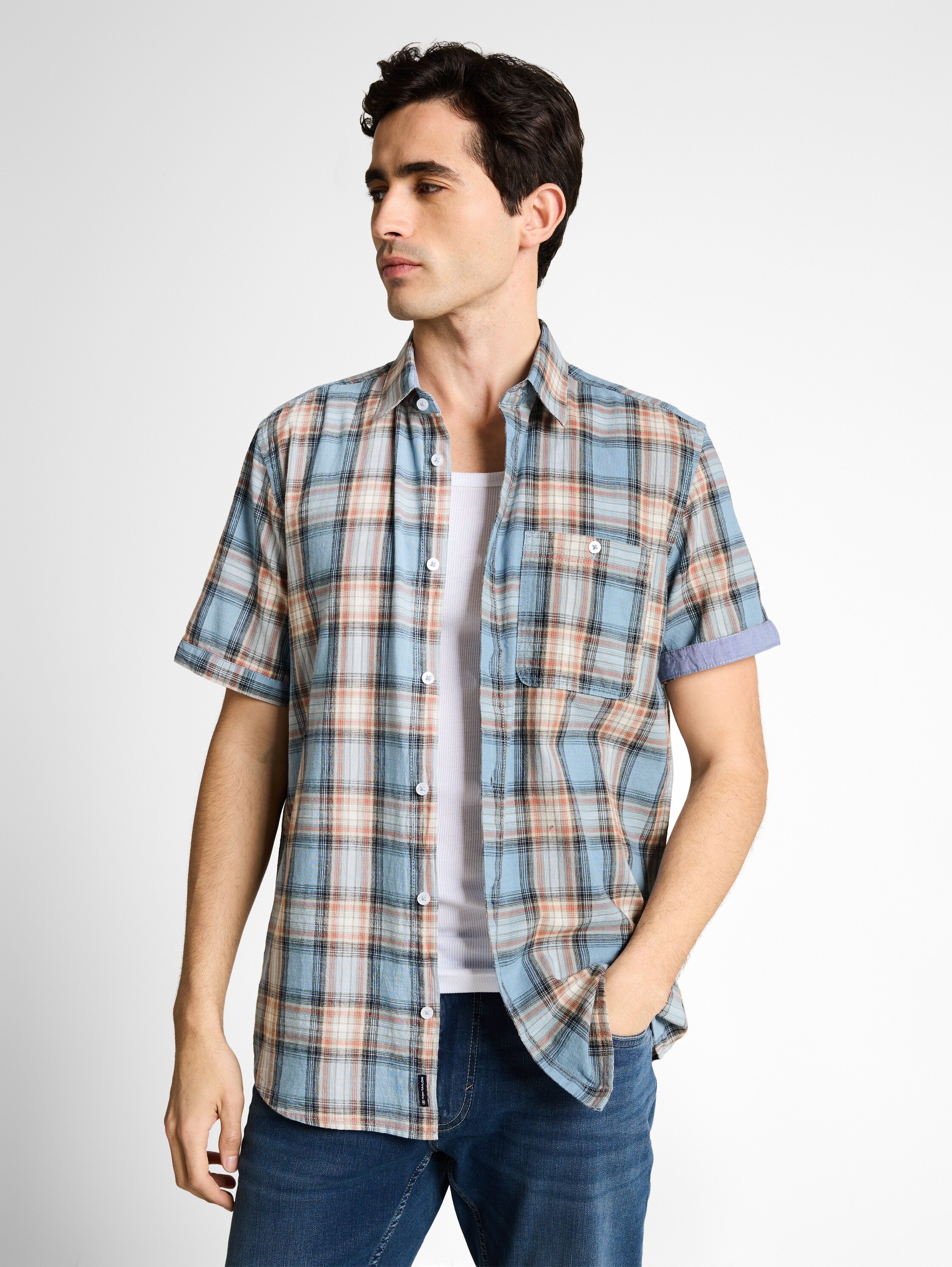TOM TAILOR Kurzarmhemd mit Karo Muster
