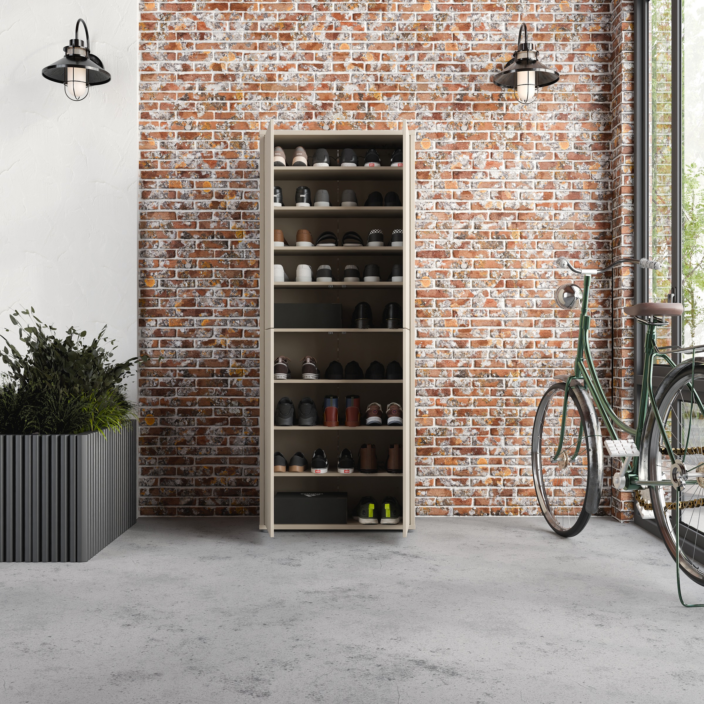FORTE Schuhschrank »Alice Springs«, (B/H/T 74,5/191,9/34,9 cm), Stauraumschrank, Mehrzweckschrank, Breite 74,5 cm, mit 8 Böden