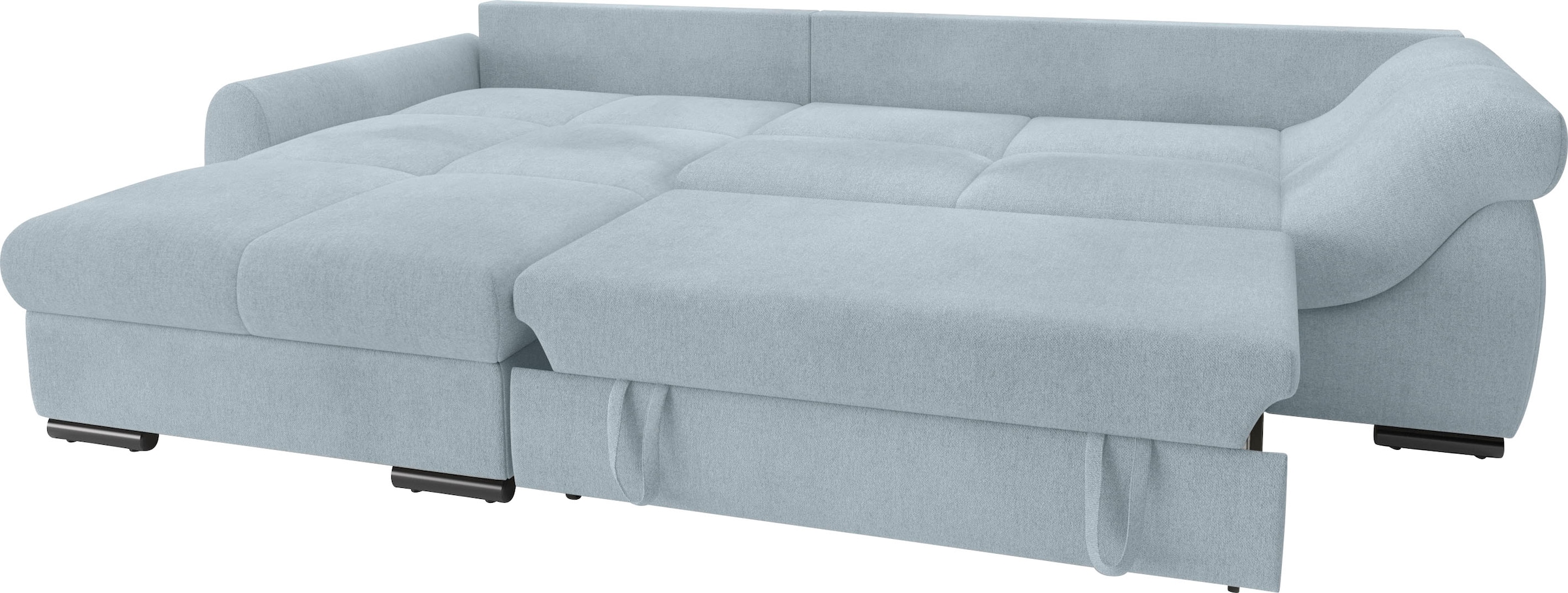 Mr. Couch Ecksofa »Livorno DuraFlex L-Form«, inkl. Hochschläfer-Bettauszug, XL-Bettkasten weiß beschichtet