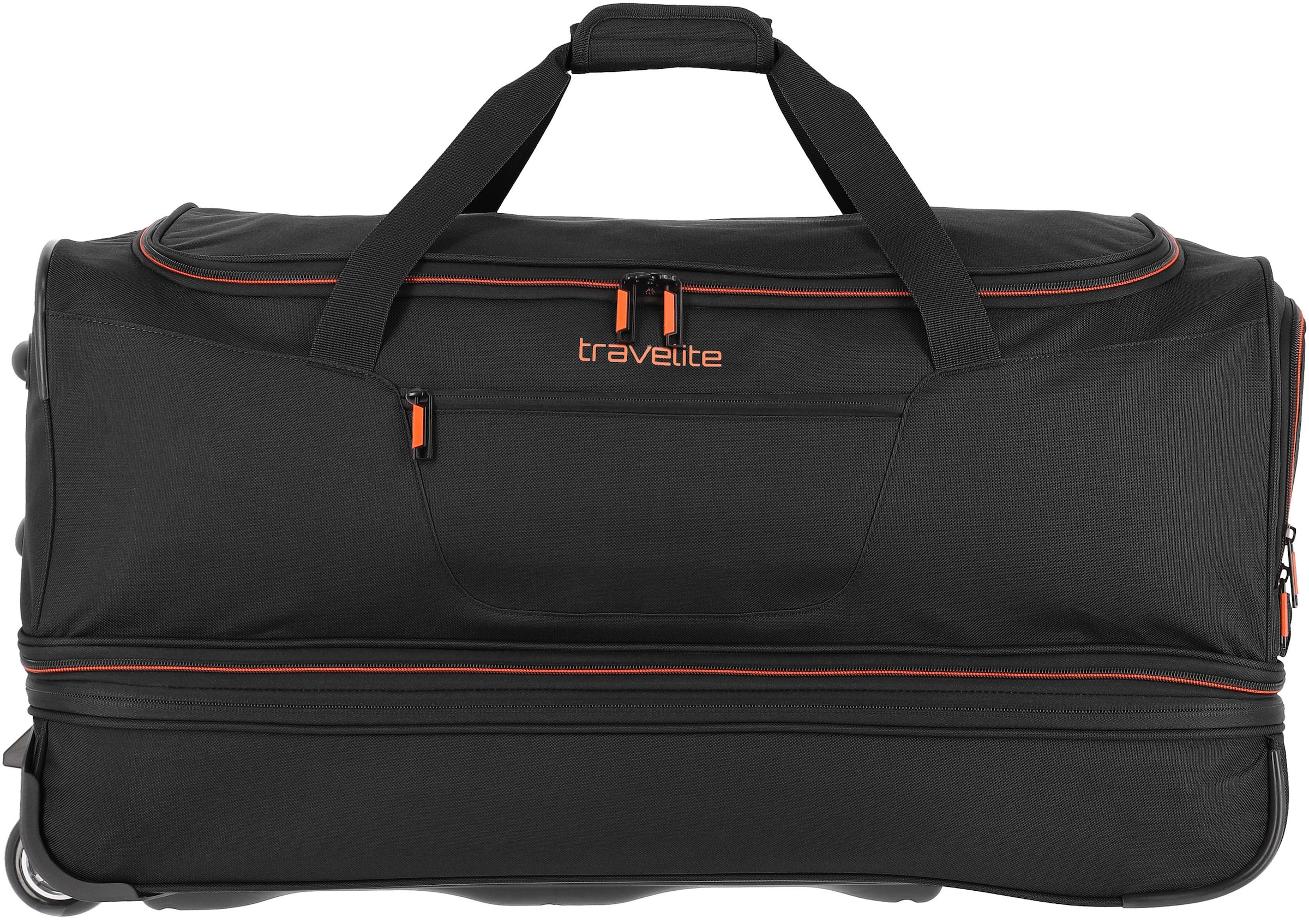 travelite Reisetasche »Basics, 70 cm«, Duffle Bag Sporttasche mit Trolleyfunktion und Volumenerweiterung