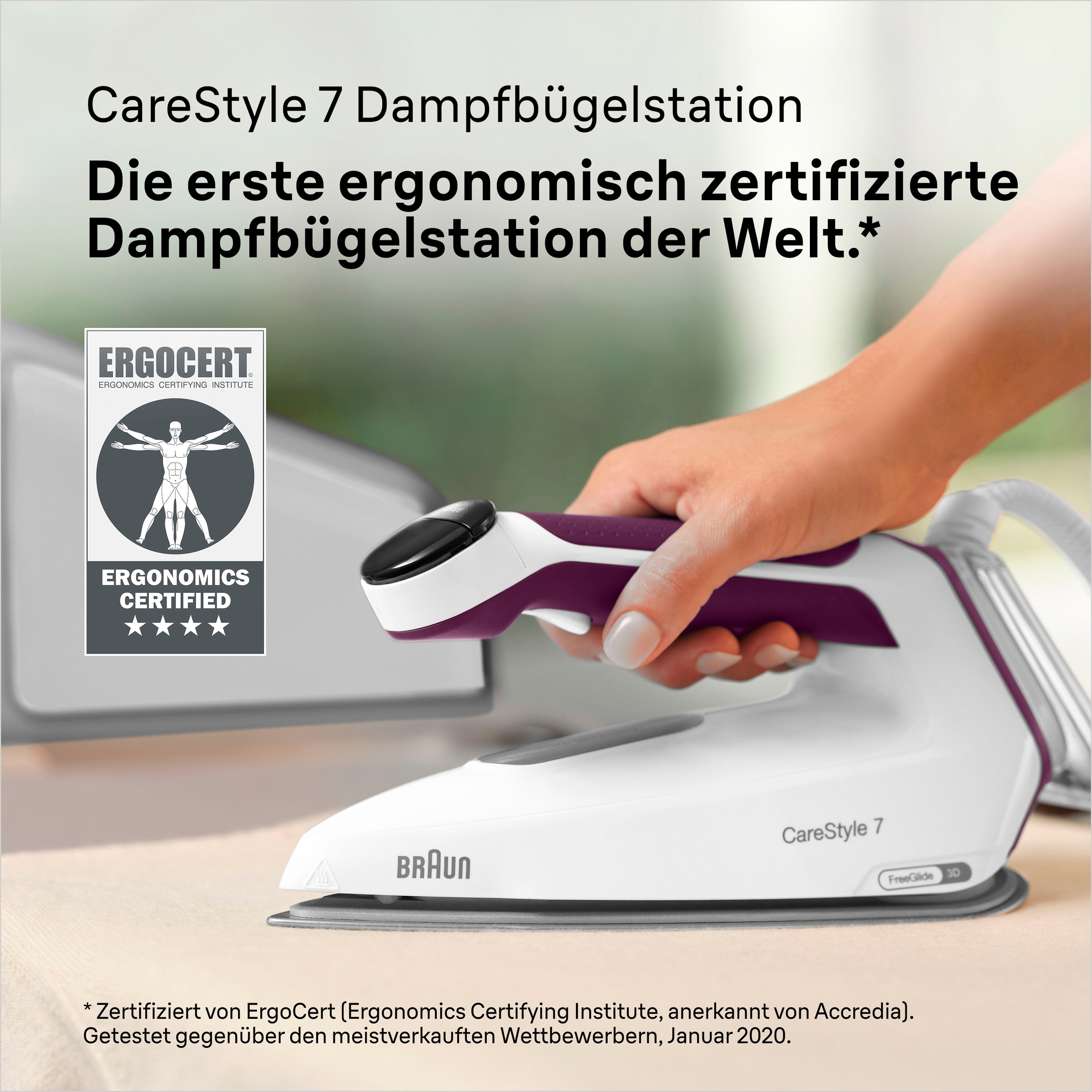 Braun Dampfbügelstation »Braun CareStyle 7 IS 7266 VI Dampfbügelstation Weiß/Violett«