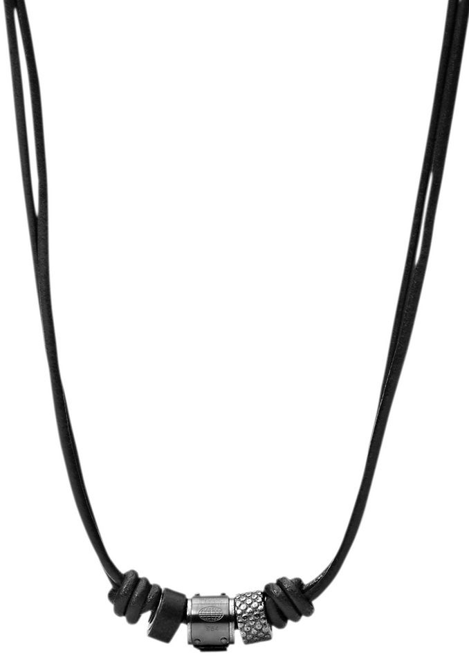 Fossil Kette mit Anhänger »JF00501797«, mit schwarzem Marmor