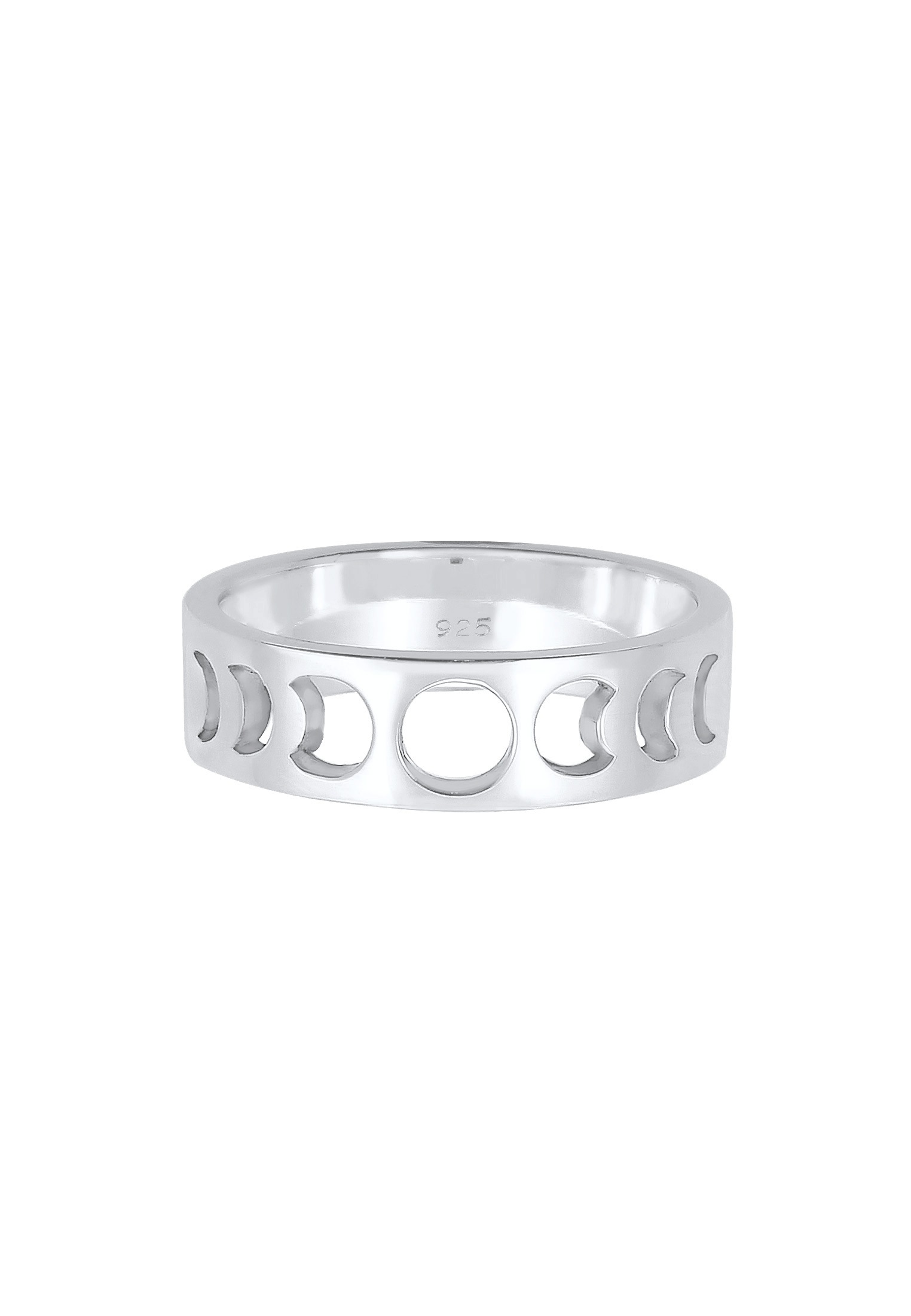 Elli Silberring »Ring Mond Halbmond Bandring Astro 925 Silber vergoldet«