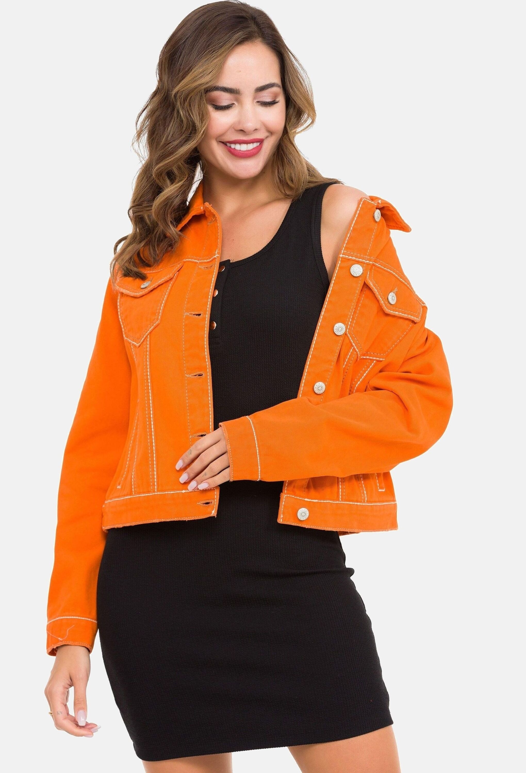 Cipo & Baxx Jeansjacke »Cipo & Baxx Jeansjacke« ohne Kapuze Mit praktischen Brusttaschen, WJ212