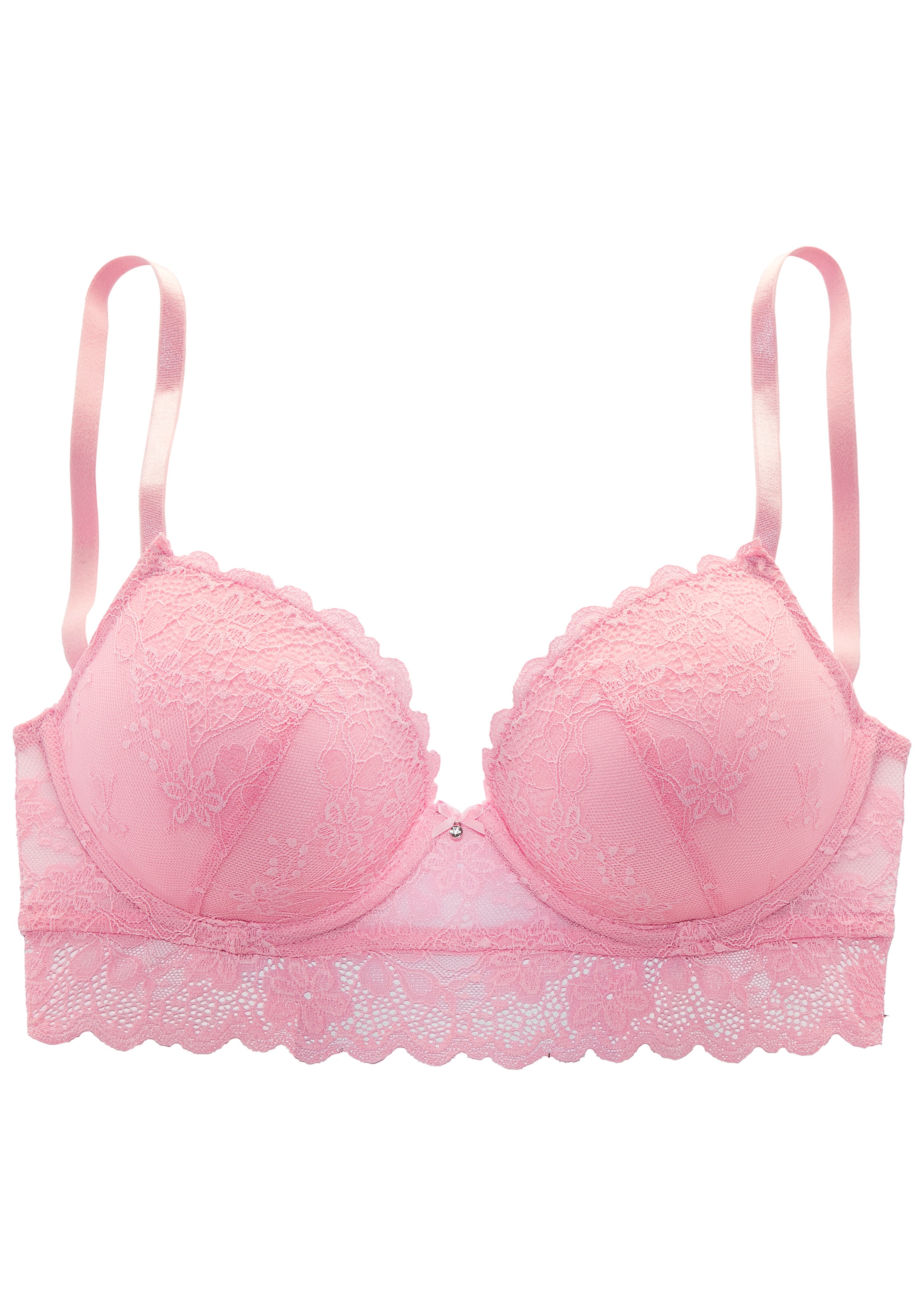 Vivance Push-up-BH »Julia« aus Jacquardspitze in leichter Longform, sexy Dessous