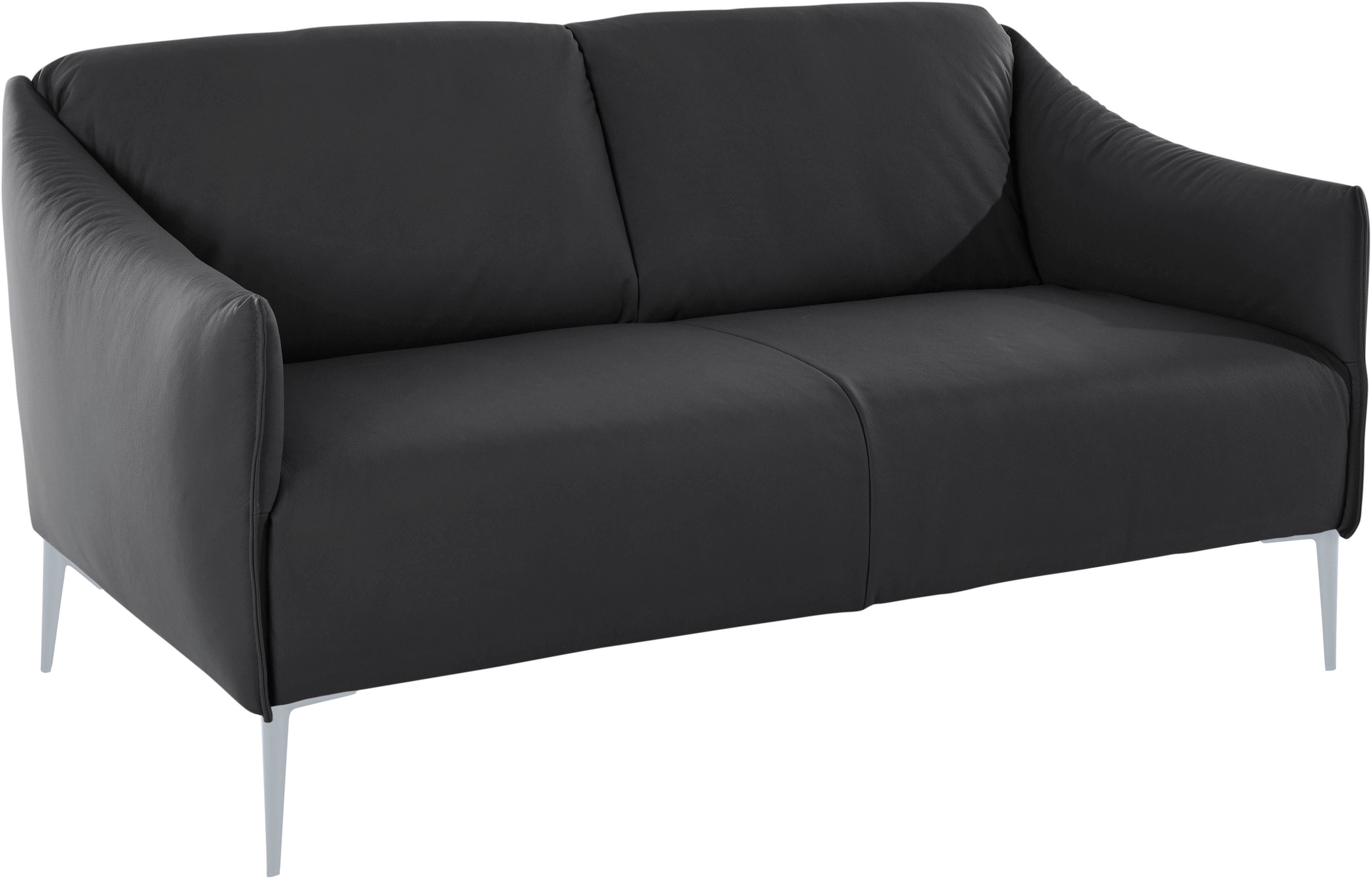 W.SCHILLIG 2-Sitzer »sally Design-Sofa, Loungesofa, bequem, schmale Armlehnen, Breite 154cm« mit Metallfüßen in Silber matt, Breite 154 cm