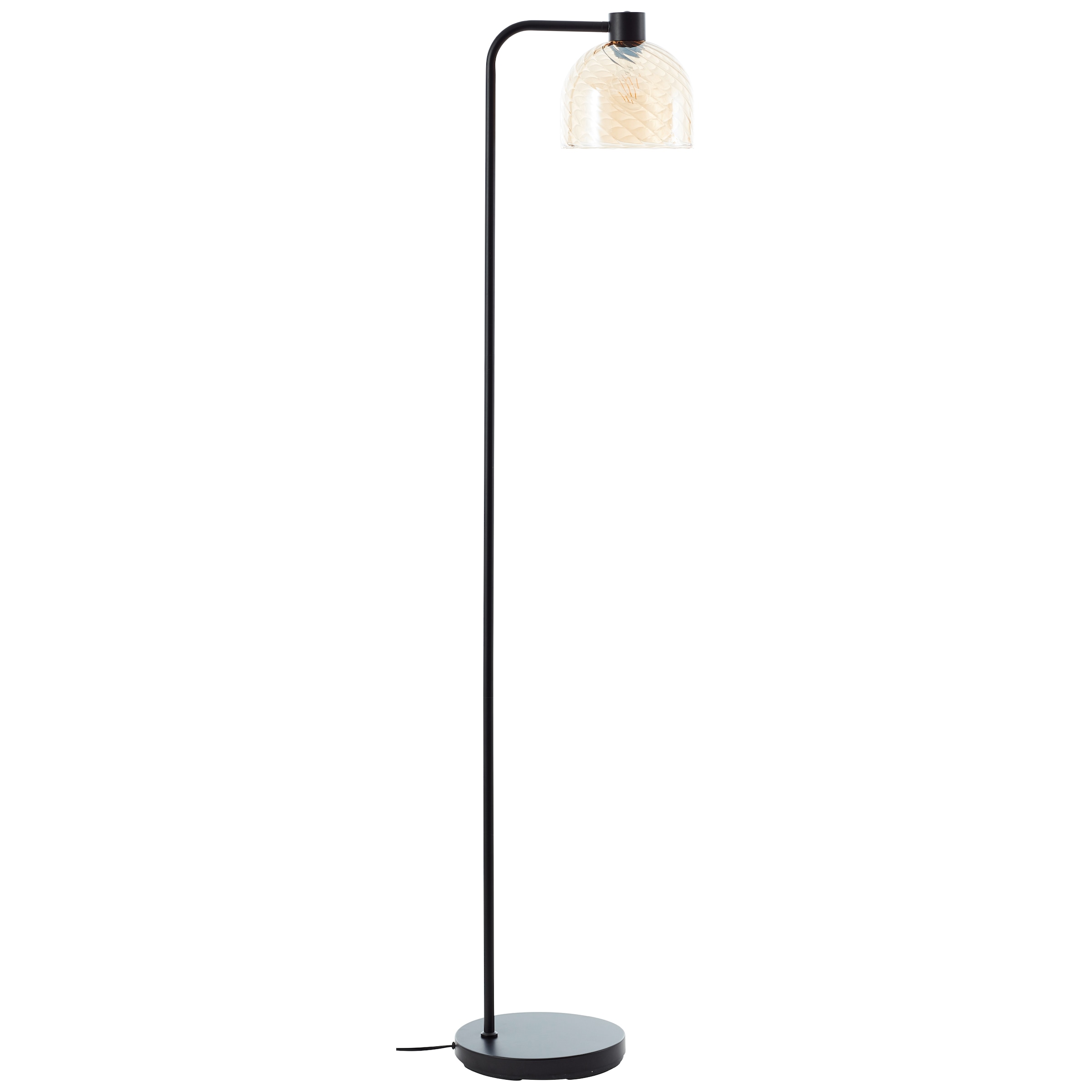 Brilliant Stehlampe »Casto« E27 1 Stk. 153 x 25 x 33 cm, E27, Glas/Metall, bernsteinfarben/schwarz