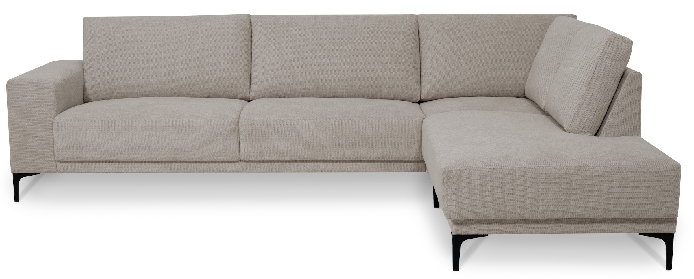 Places of Style Ecksofa »Xander, L-Form,«, Breite 289 cm, Webstoff, Soft-Touch Chenille, schwarze Metallfüße