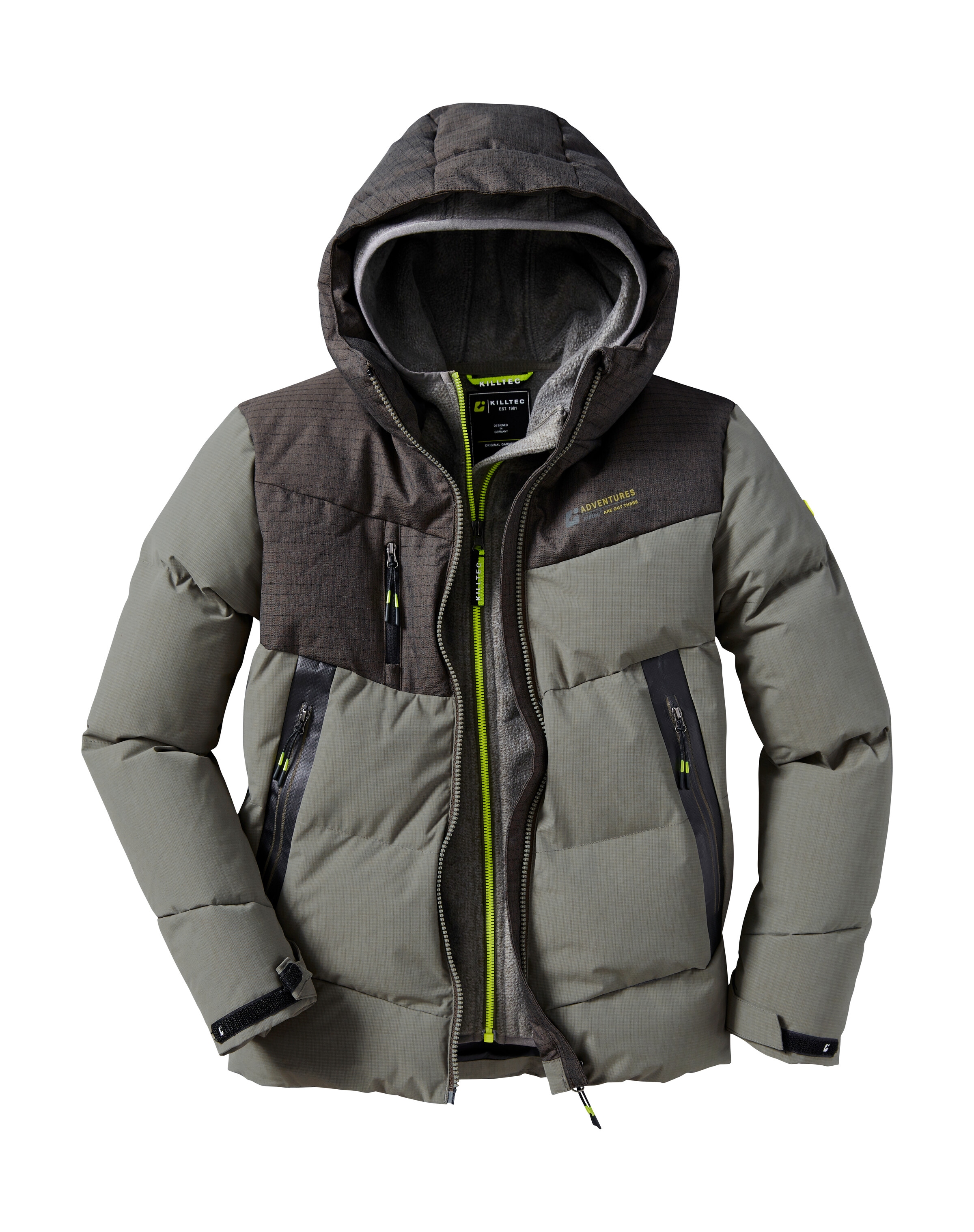 Killtec Steppjacke »KOW 376 BYS QLTD JCKT«, Wasserabweisende Jacke mit Kapuze, Kinnschutz und Colourblock-Design