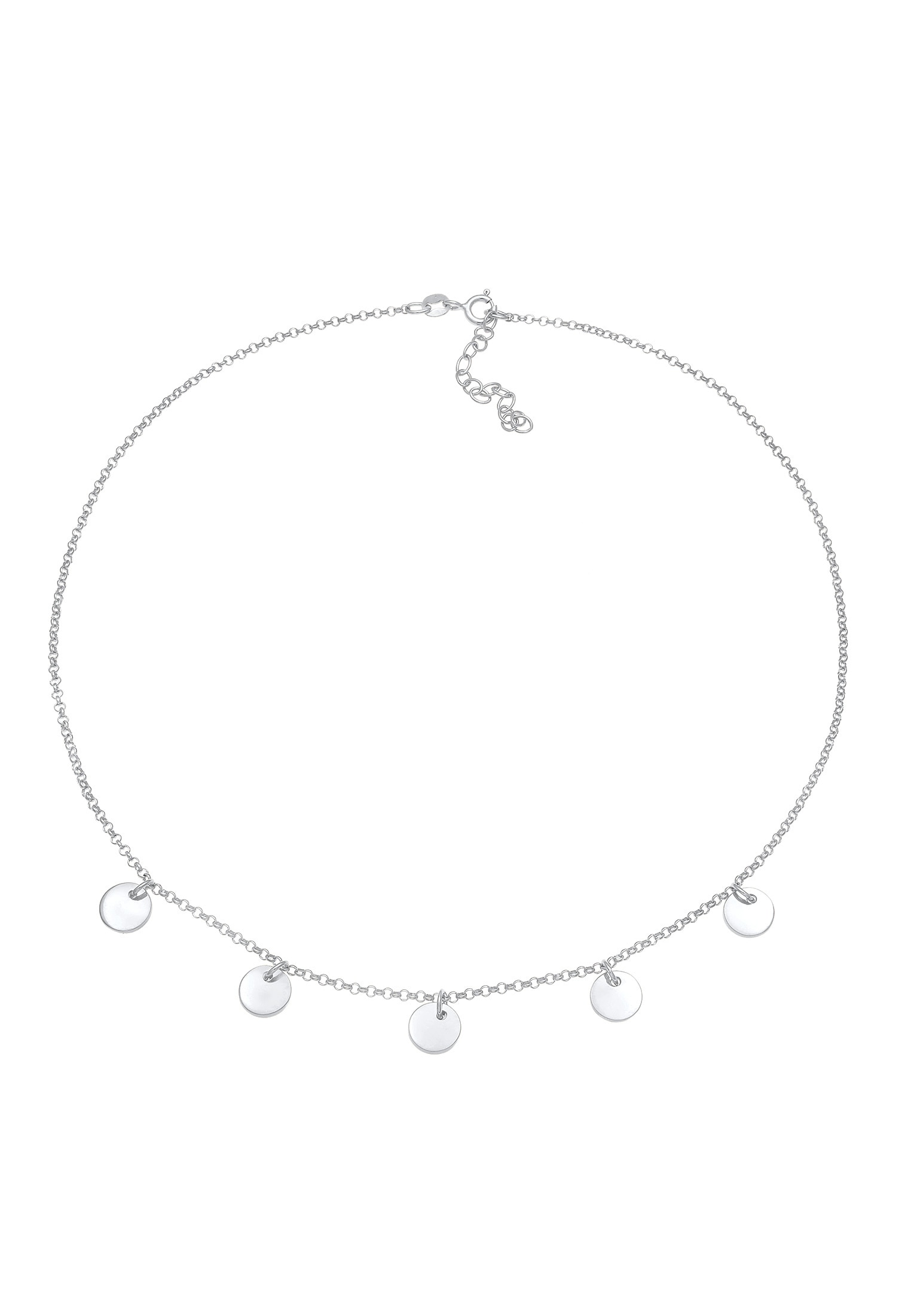 Elli Choker »Halskette Choker Kette Geo Plättchen Rund 925 Silber«