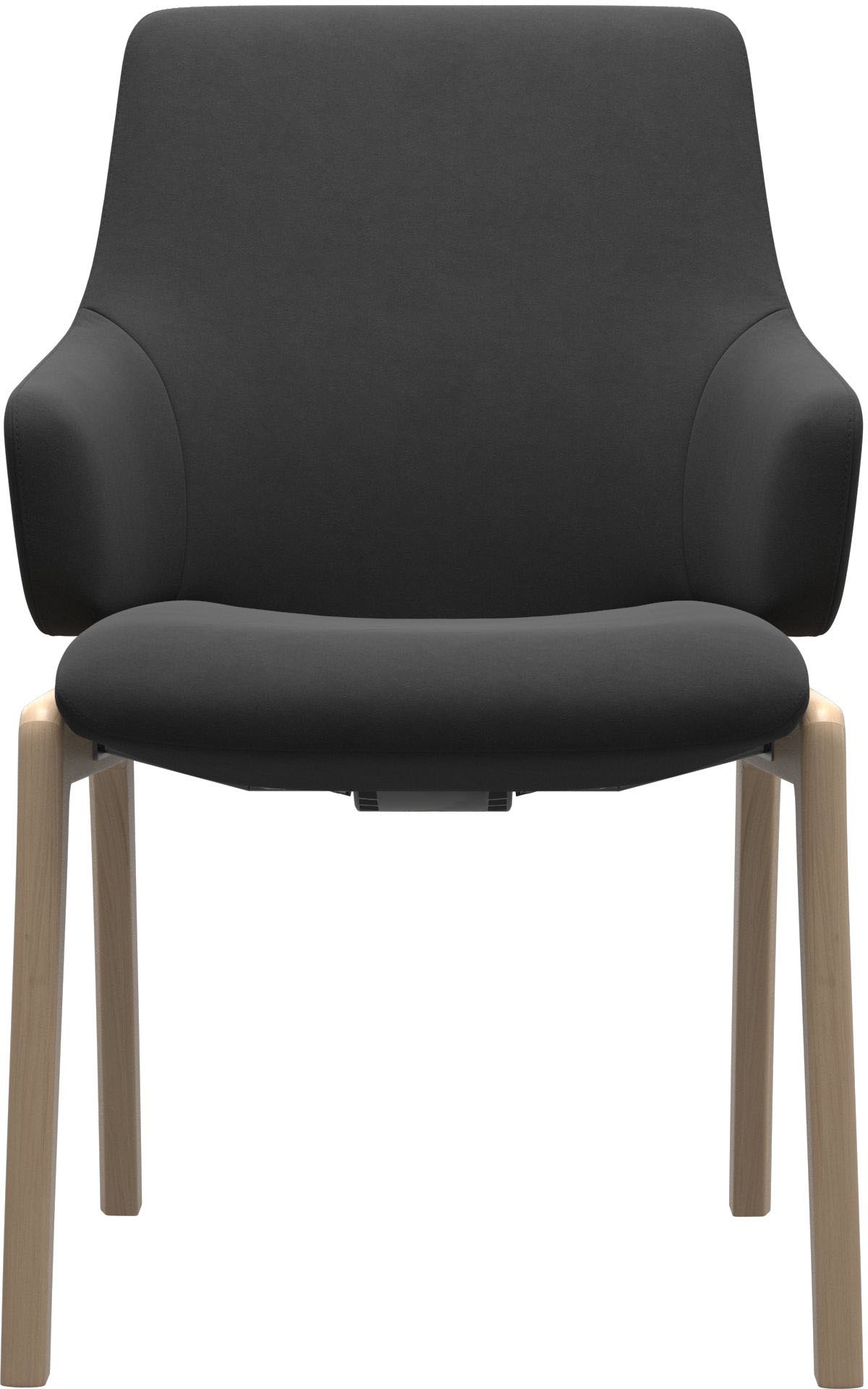 Stressless® Polsterstuhl »Laurel«, Microfaser DINAMICA, Low Back mit Armlehne, Größe L, mit abgerundeten Beinen in Schwarz