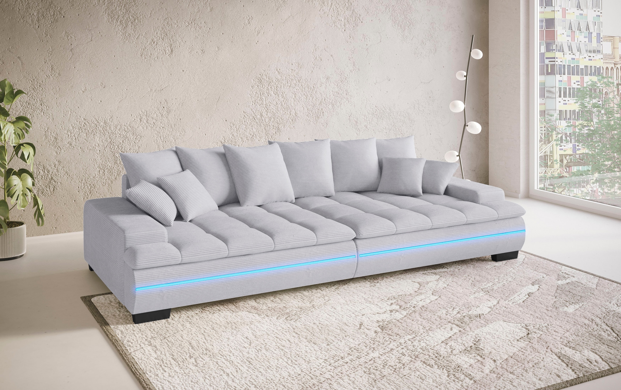 Mr. Couch Big-Sofa »Haiti II«, RGB-LED Beleuchtung, Kaltschaumpolsterung, bis 140 kg belastbar
