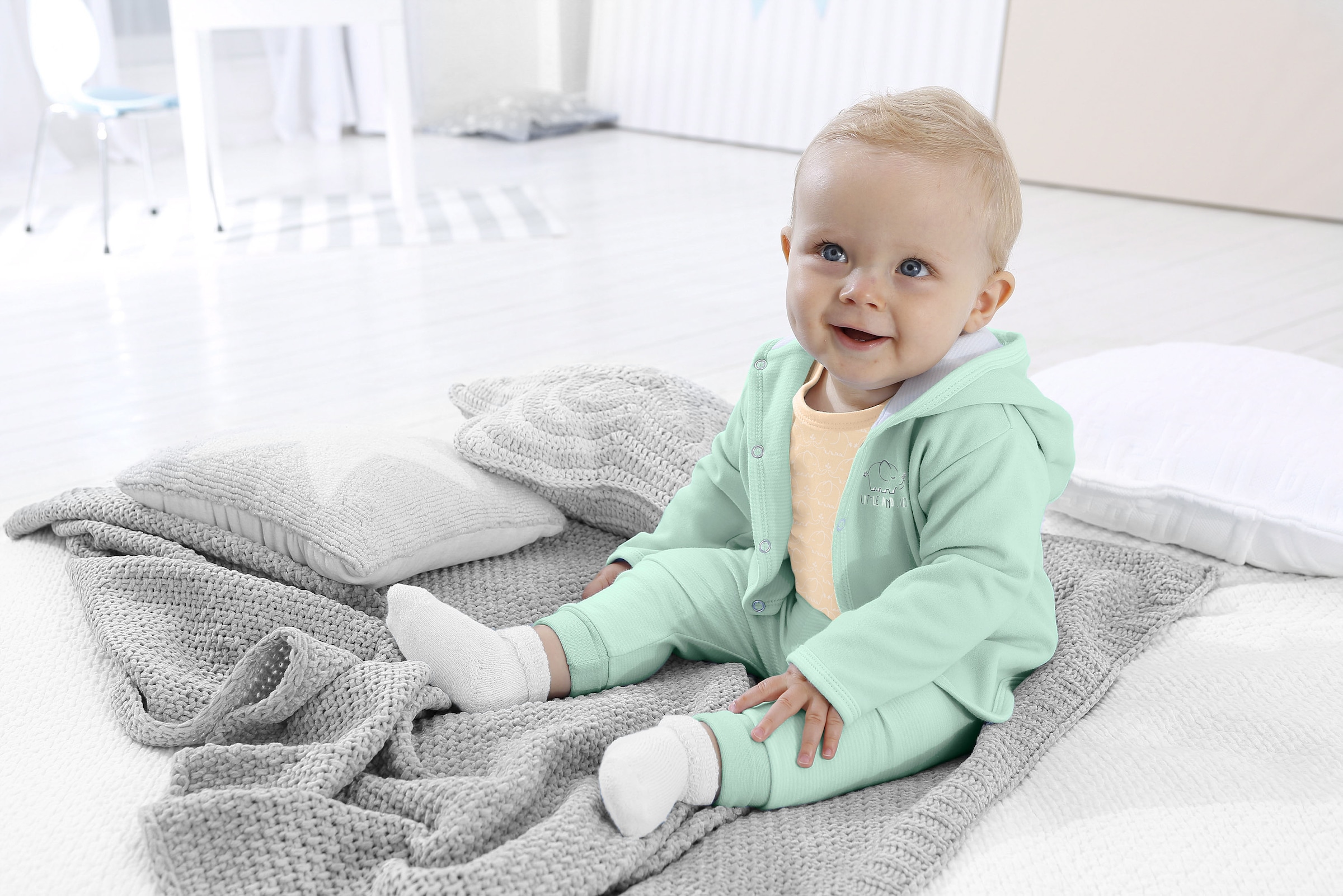 KIDSWORLD Starterpaket », 6 teiliges Baby-Set - NEUE KOLLEKTION«, garngefärbter Ringel, aus Bio-Baumwolle