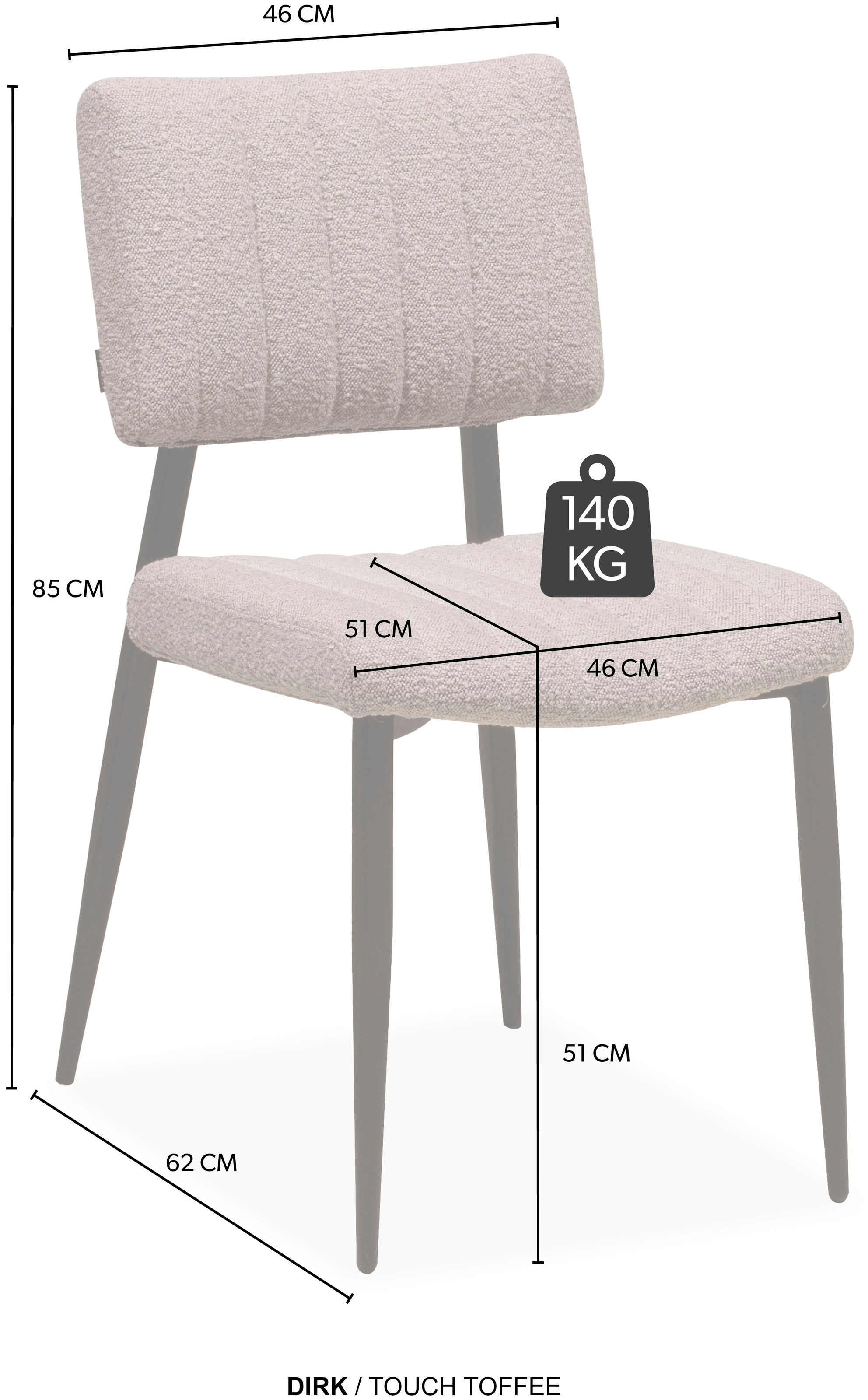 OMG Design Esszimmerstuhl »Dirk«, (Set), 1 St., Stoff, moderner Boucle Bezug, bequem gepolstert
