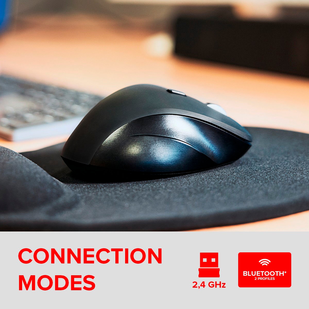 Speedlink Maus »LIBERA Rechargeable, Wireless, Bluetooth, Silent«, Bluetooth, wiederaufladbar, 2 Bluetooth Profile, Daumen Scrollrad