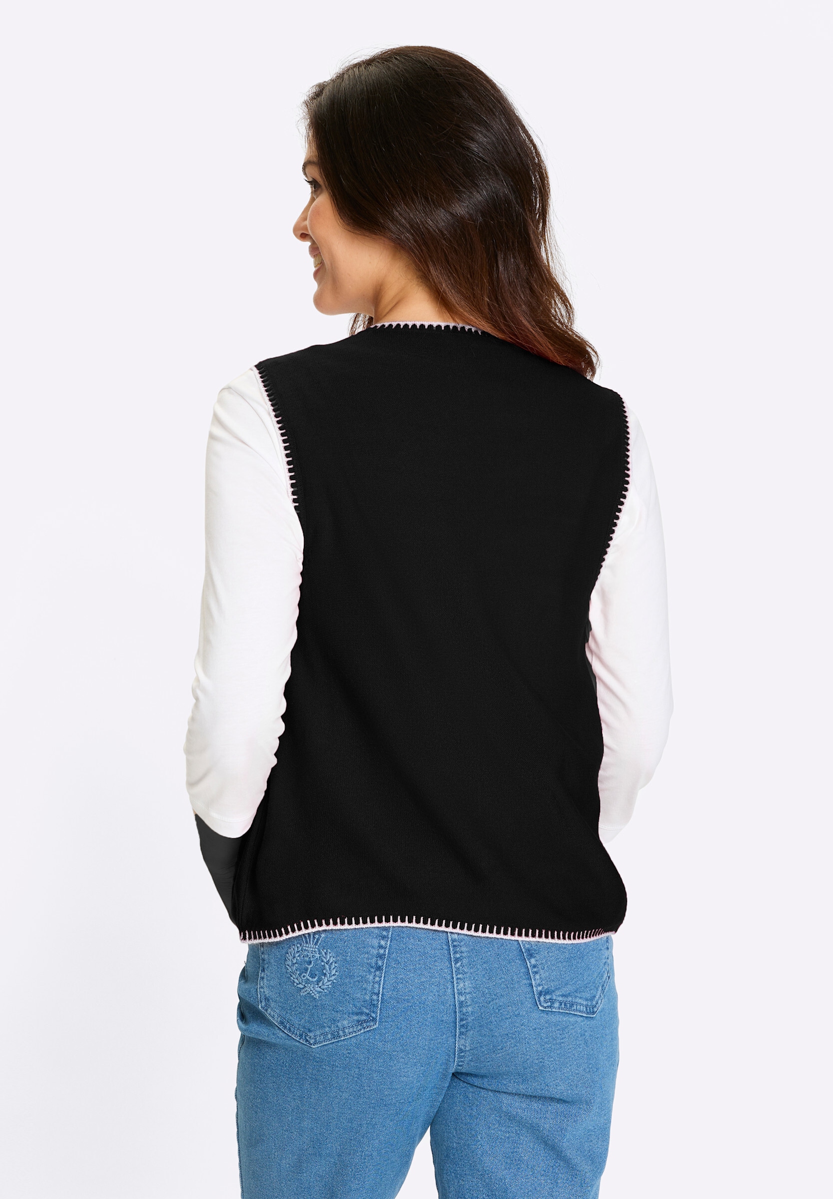 Sieh an! Strickweste »Strickweste Strickweste mit Trachtenknöpfen«