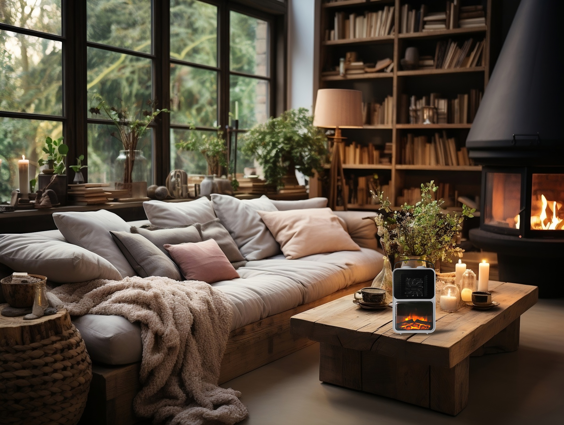 SHX Elektrokamin »Tragbarer Elektrokamin 1200W SHXFP12MINI weiß/schwarz«