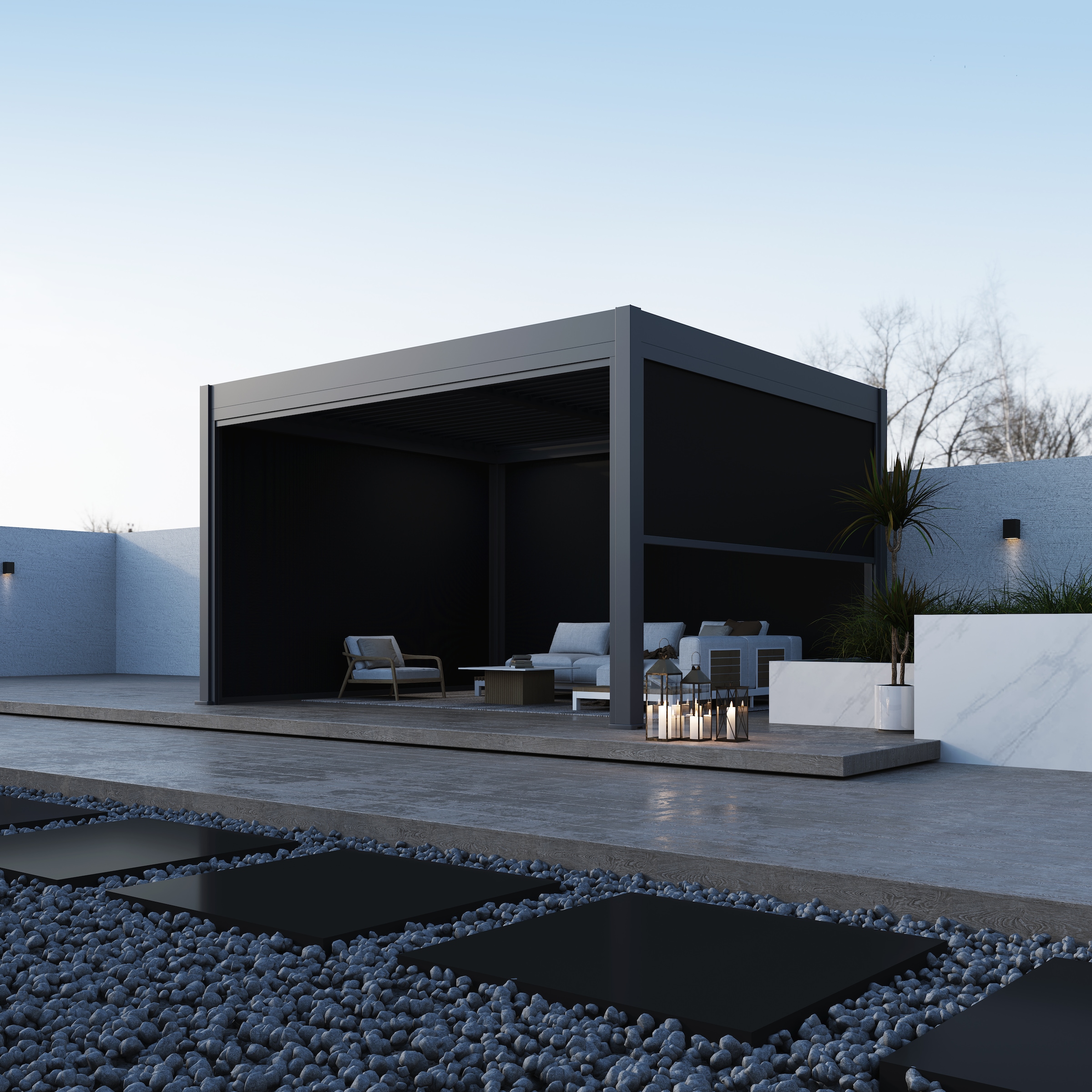 Paragon Pavillonseitenteil »für Pergola Grand Tuscan 10 Grau«