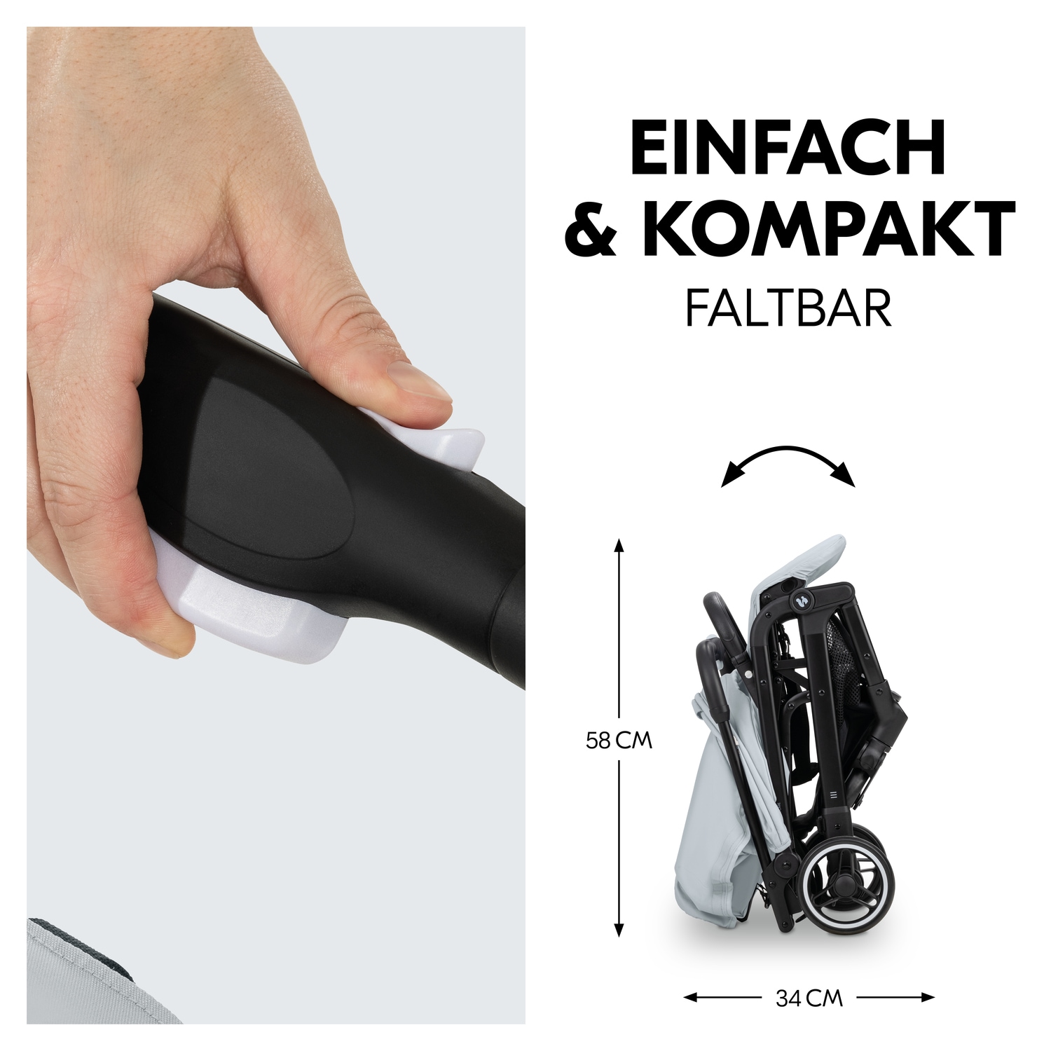 Hauck Kinder-Buggy »Travel N Care, Simba grey«, 25 kg, leicht; bis 22 kg belastbar; inkl. Schulter-Tragegrut