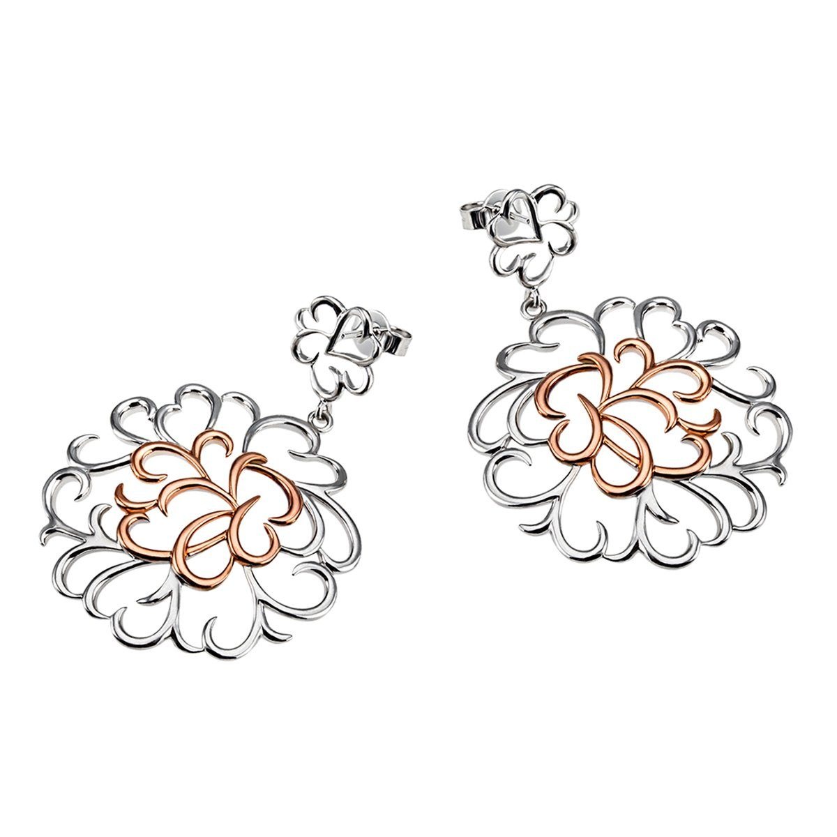 goldmaid Paar Ohrhänger Blumenherz 925/- Sterlingsilber