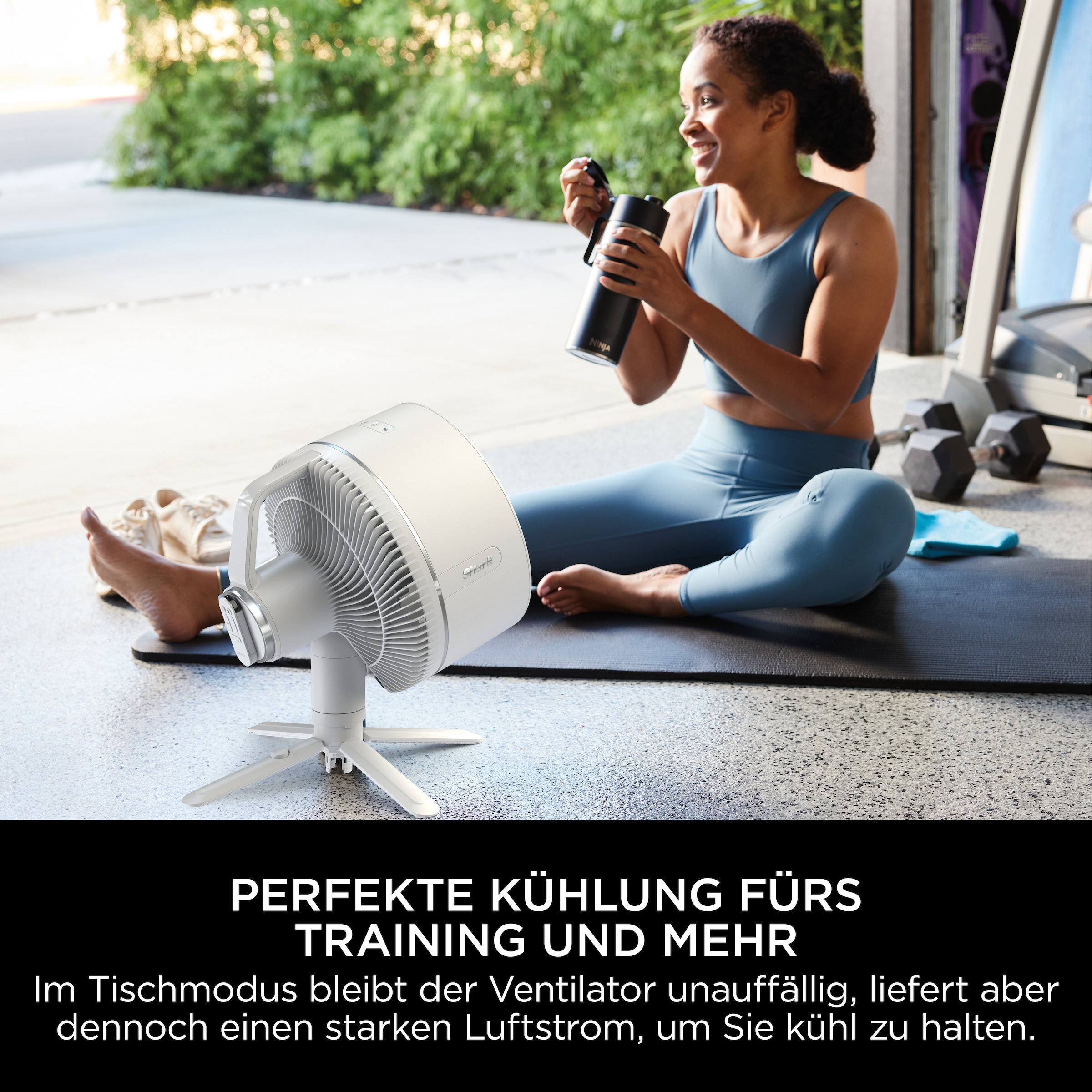 Shark Akku-Standventilator »FlexBreeze FA220EU«, 28,7 cm Durchmesser, Flüsterleiser Ventilator kabelllos & kabelgebunden einsetzbar