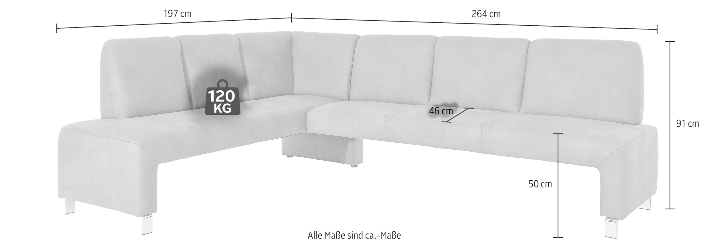 exxpo - sofa fashion Eckbank »Intenso, elegant und bequem,«, hohe Bodenfreiheit, schöne Detailverarbeitung, wahlweise Lederbezug