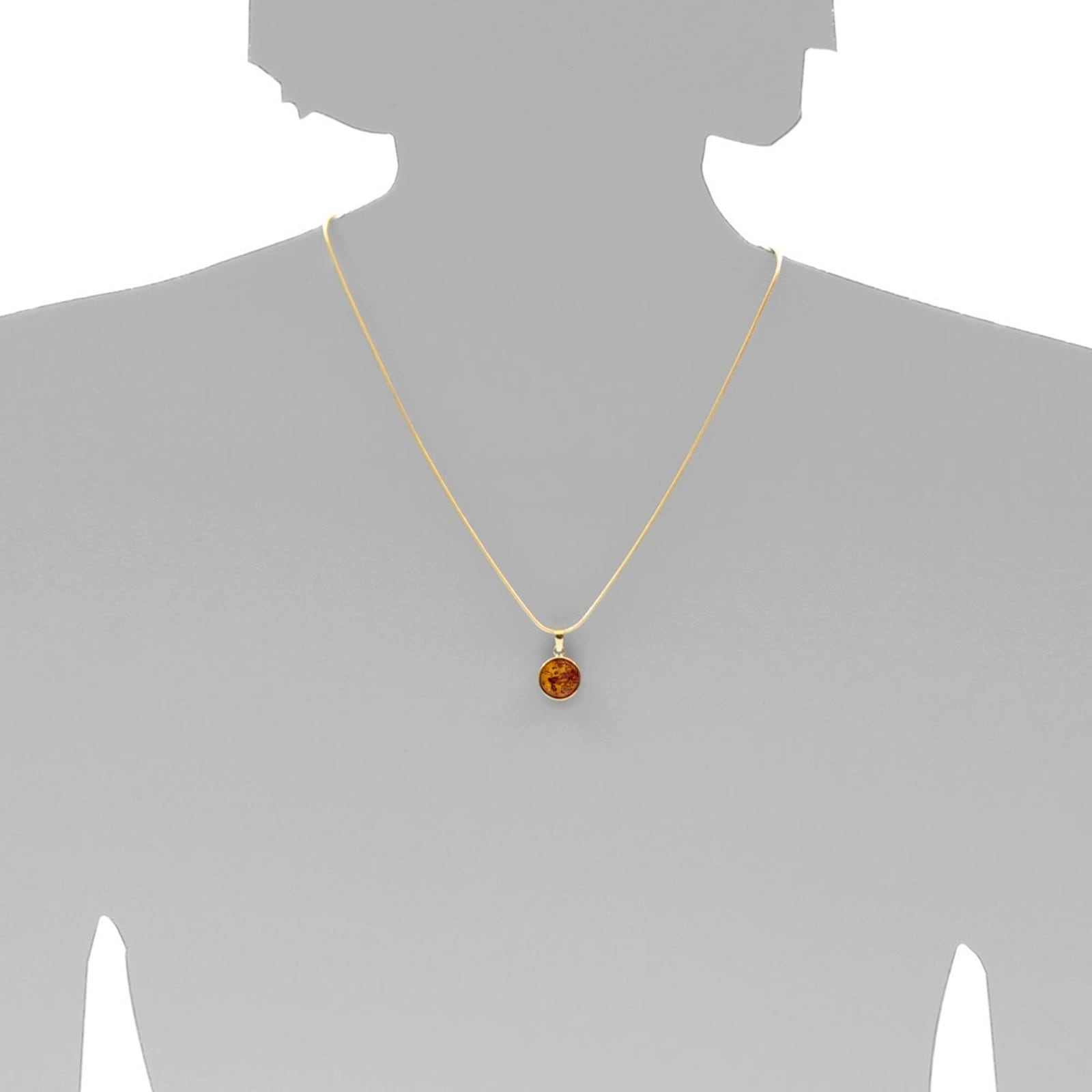 OSTSEE-SCHMUCK Kettenanhänger »- Classic 12 mm rund - Gold 333/000 - Bernstein«