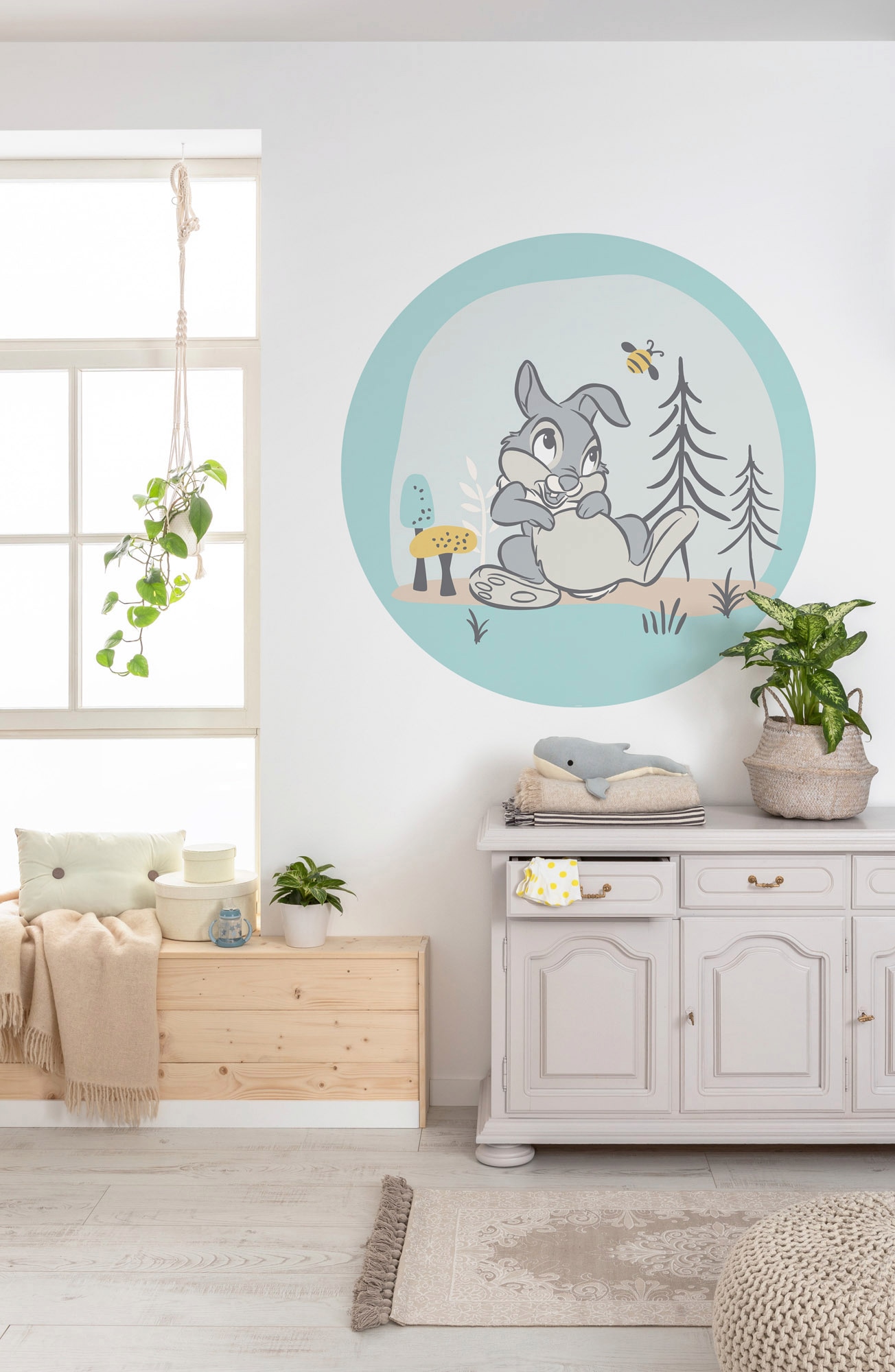 Komar Fototapete »Vlies selbstklebend - Bambi Thumper - Größe 125 x 125 cm«, bedruckt, Kinderzimmer