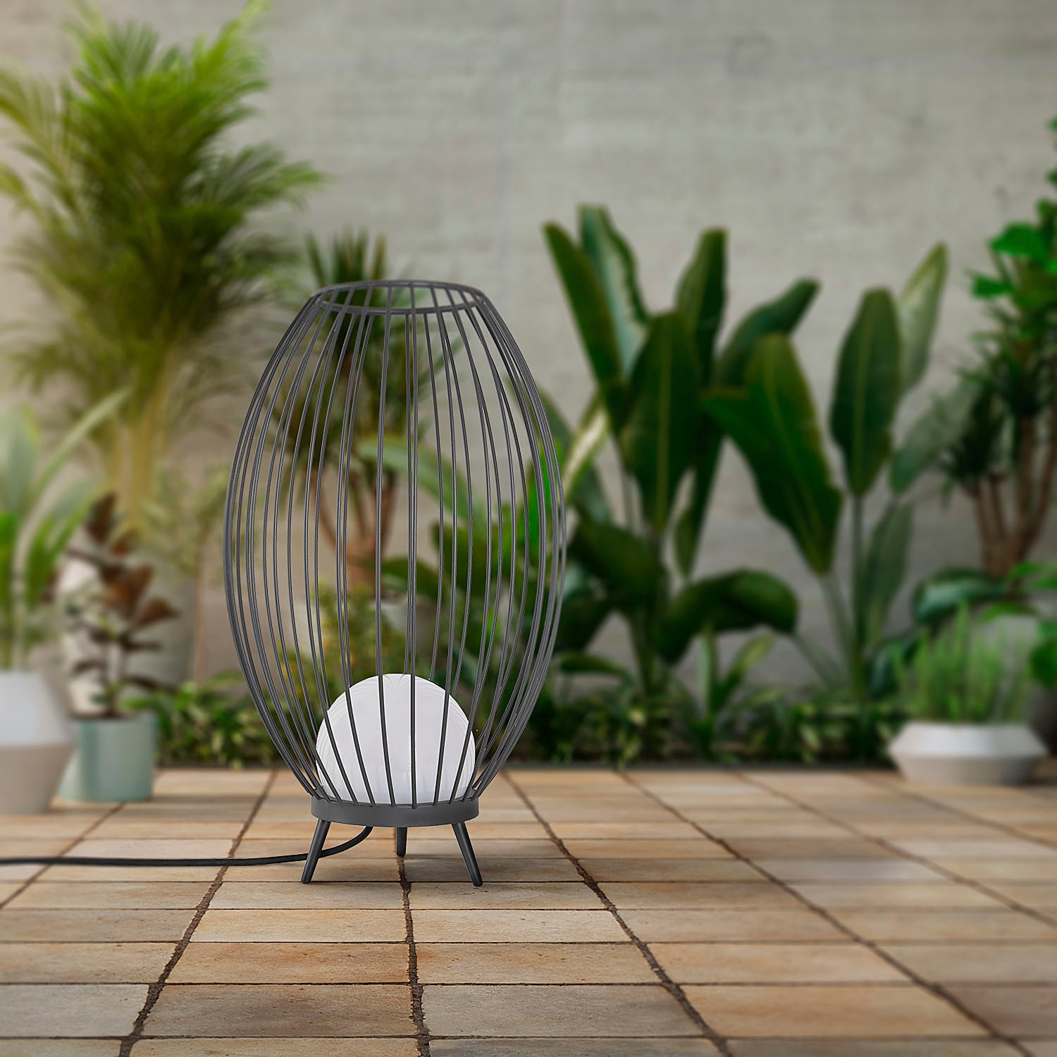 Paco Home Stehlampe »AUZZURRA«, Outdoorleuchte LED 3000K Außenbeleuchtung Kabel 3m Terrasse IP54