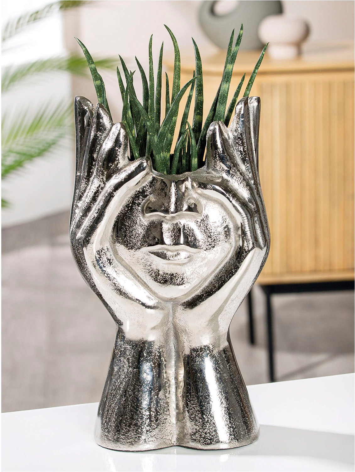Casablanca by Gilde Dekovase »Pose, aus Aluminium, nicht wasserdicht, Höhe ca. 30 cm«, (1 St.), mit Filzgleitern, nur für Dekozwecke geeignet